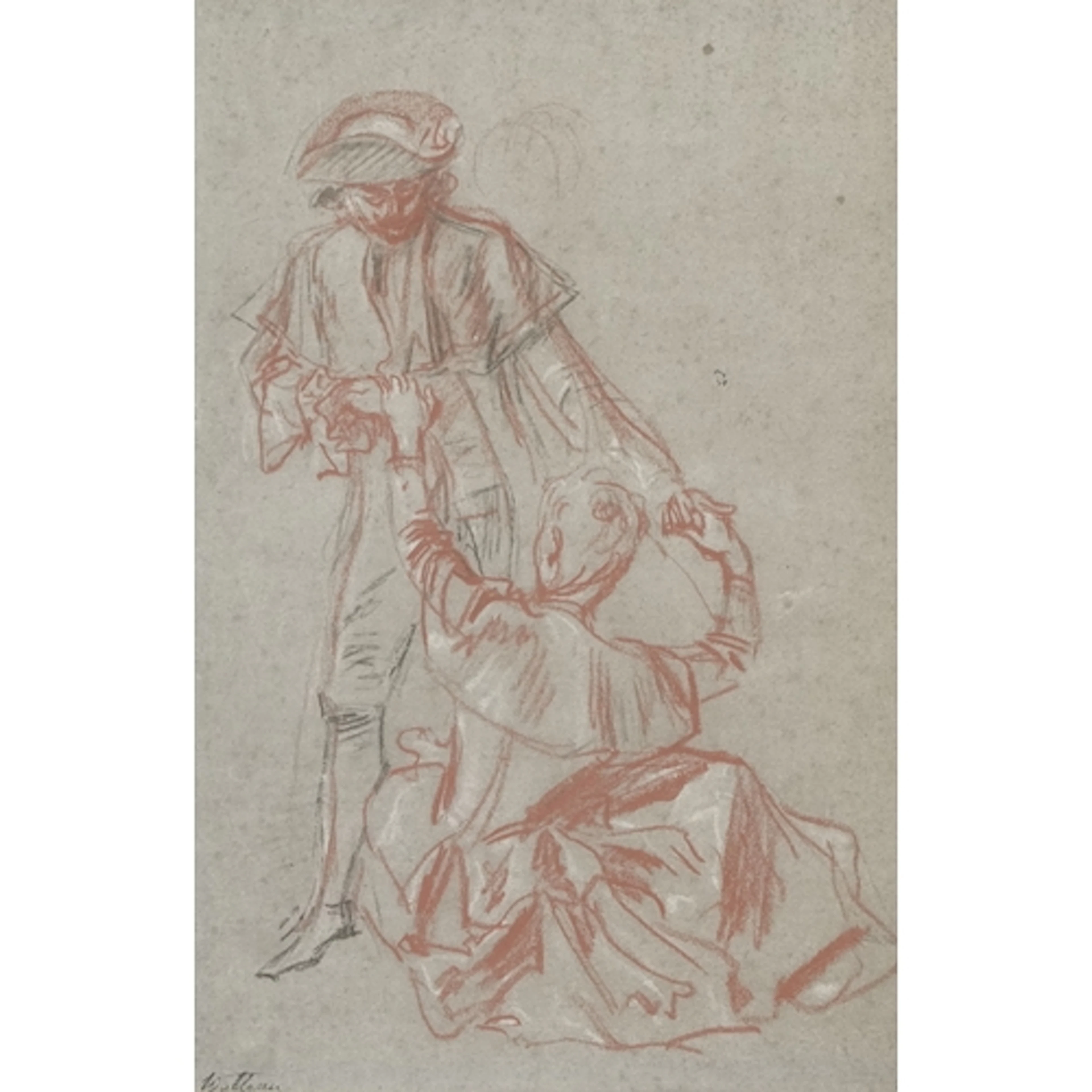 Antoine Watteau - Man helping seated Woman... A Quintessa Ar...