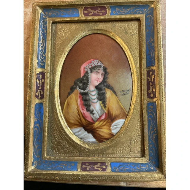 L Boutet miniature portrait for Limoges of a Middle Eastern ...