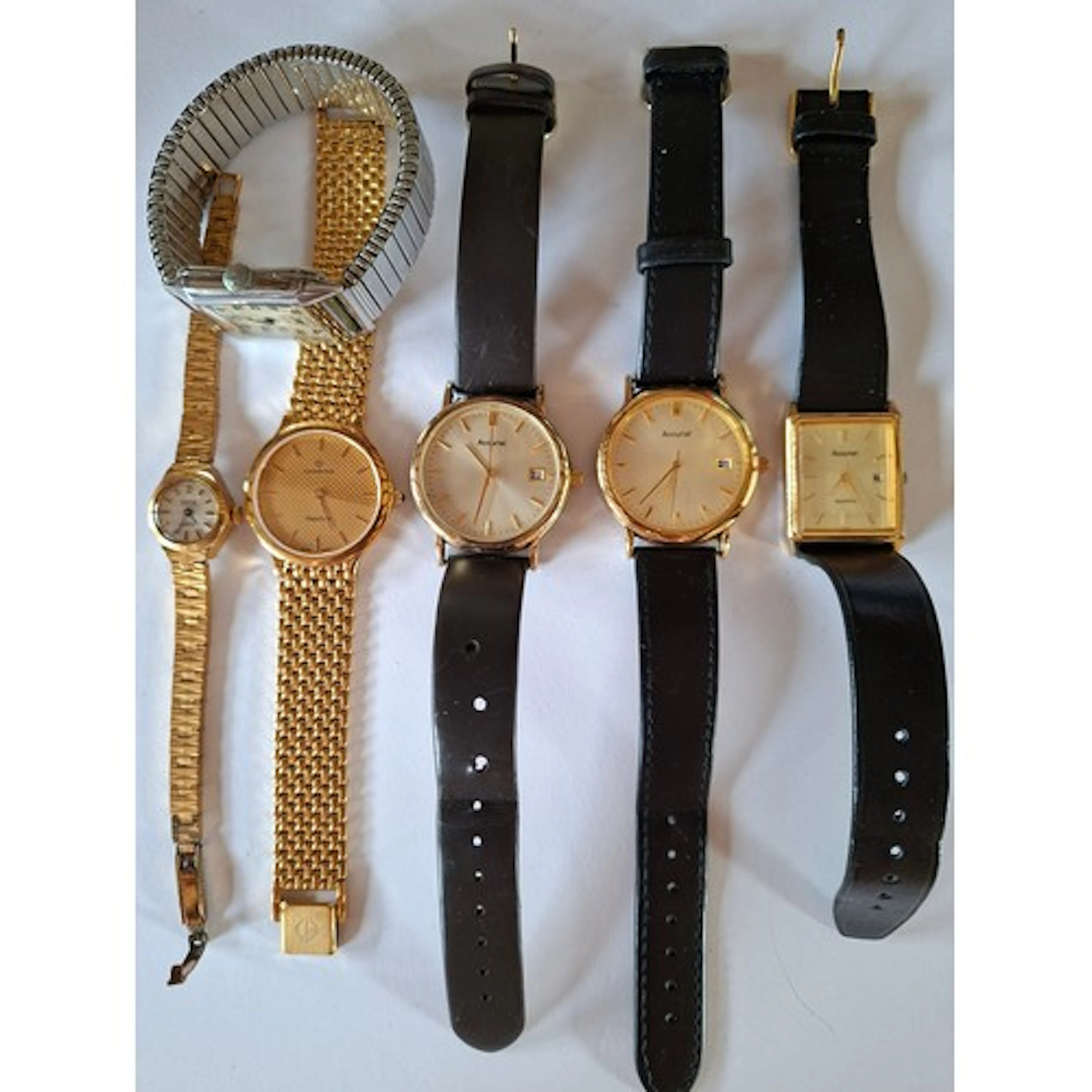 Six mixed watches to include A gents Accurist MS706G watch ...