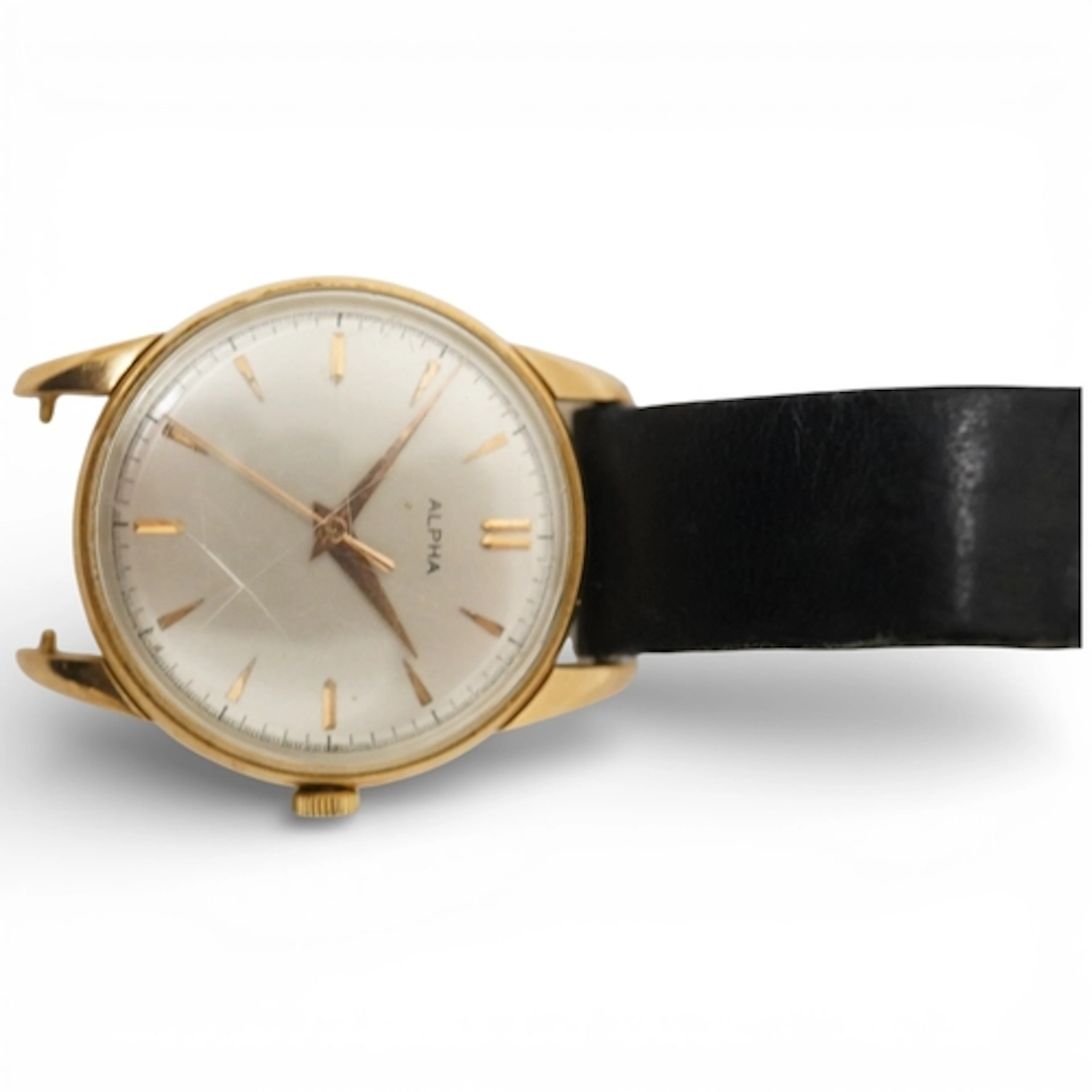 A gentleman's 18k gold Alpha manual wind wrist watch, with b...