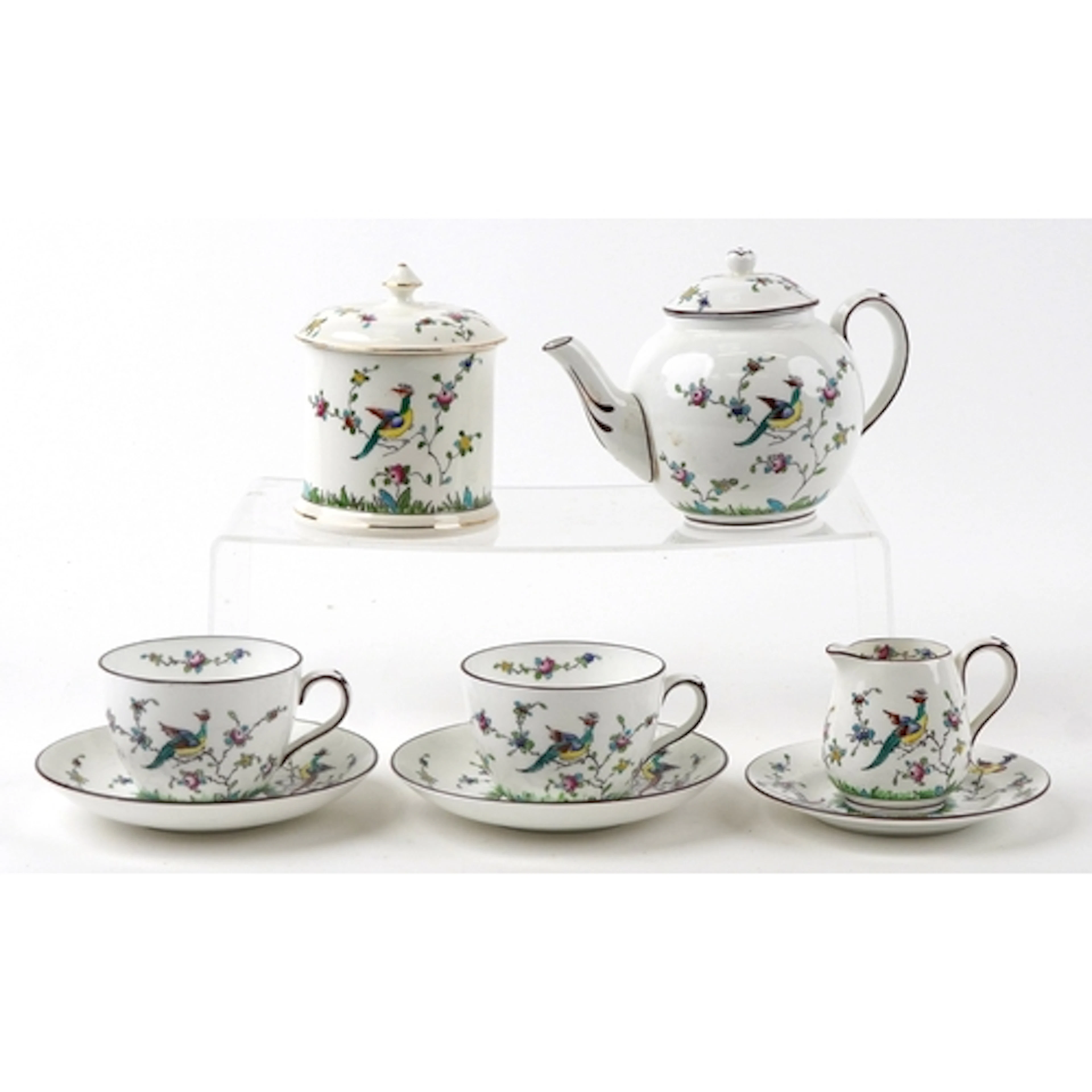 Crown Staffordshire part tea service including teapot, hand ...