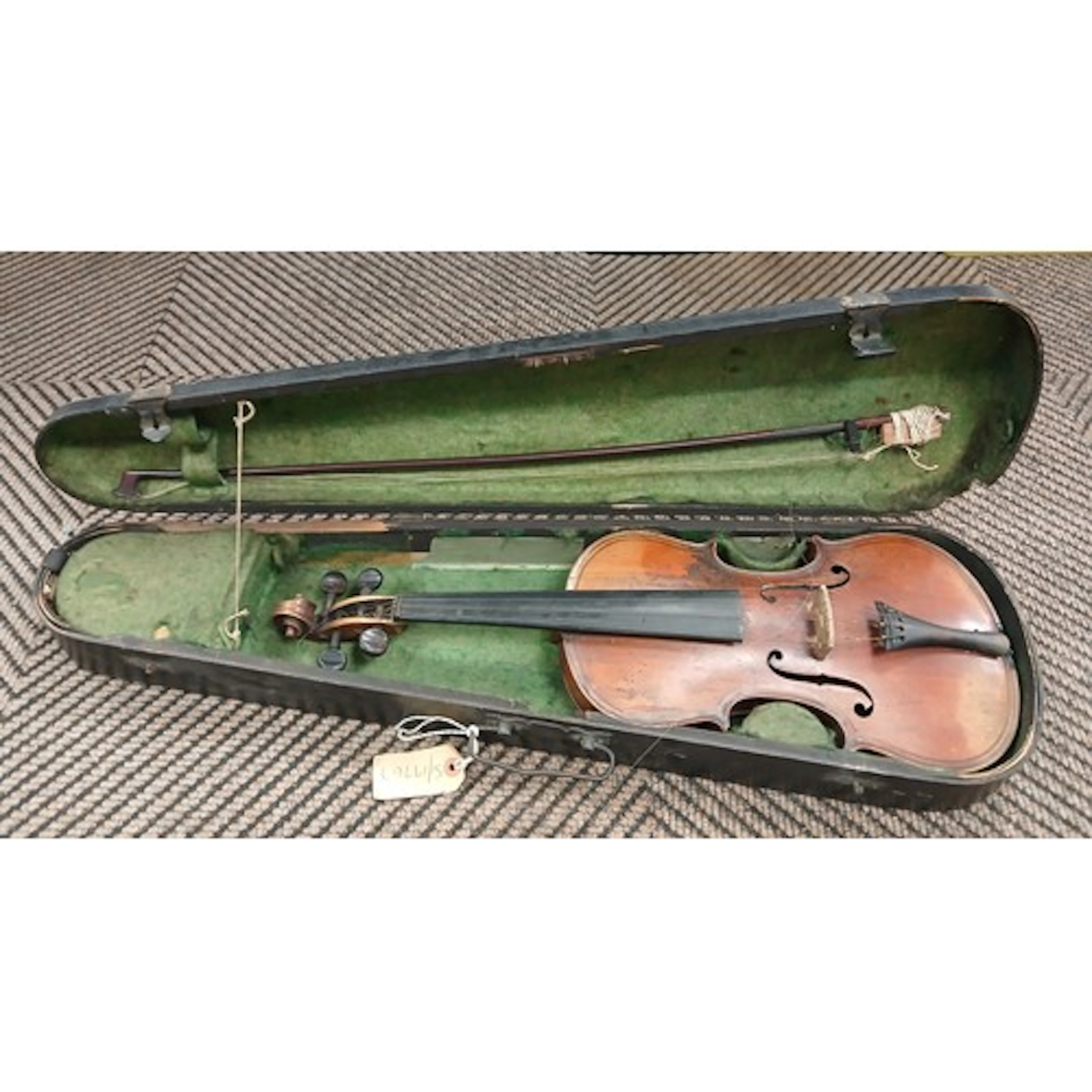 Violin and bowl in fitted case
