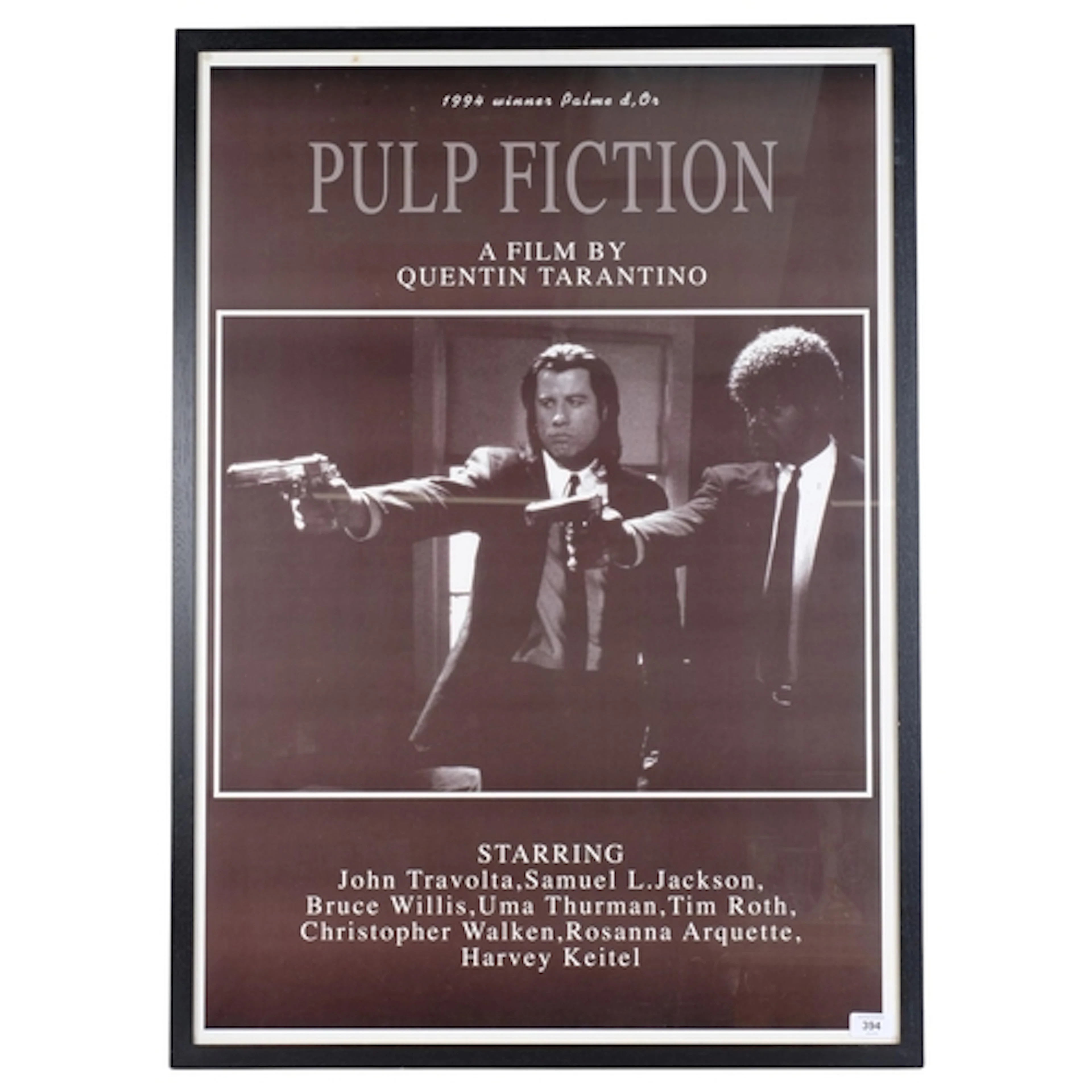 Pulp Fiction, poster print, modern black frame, overall 93cm...