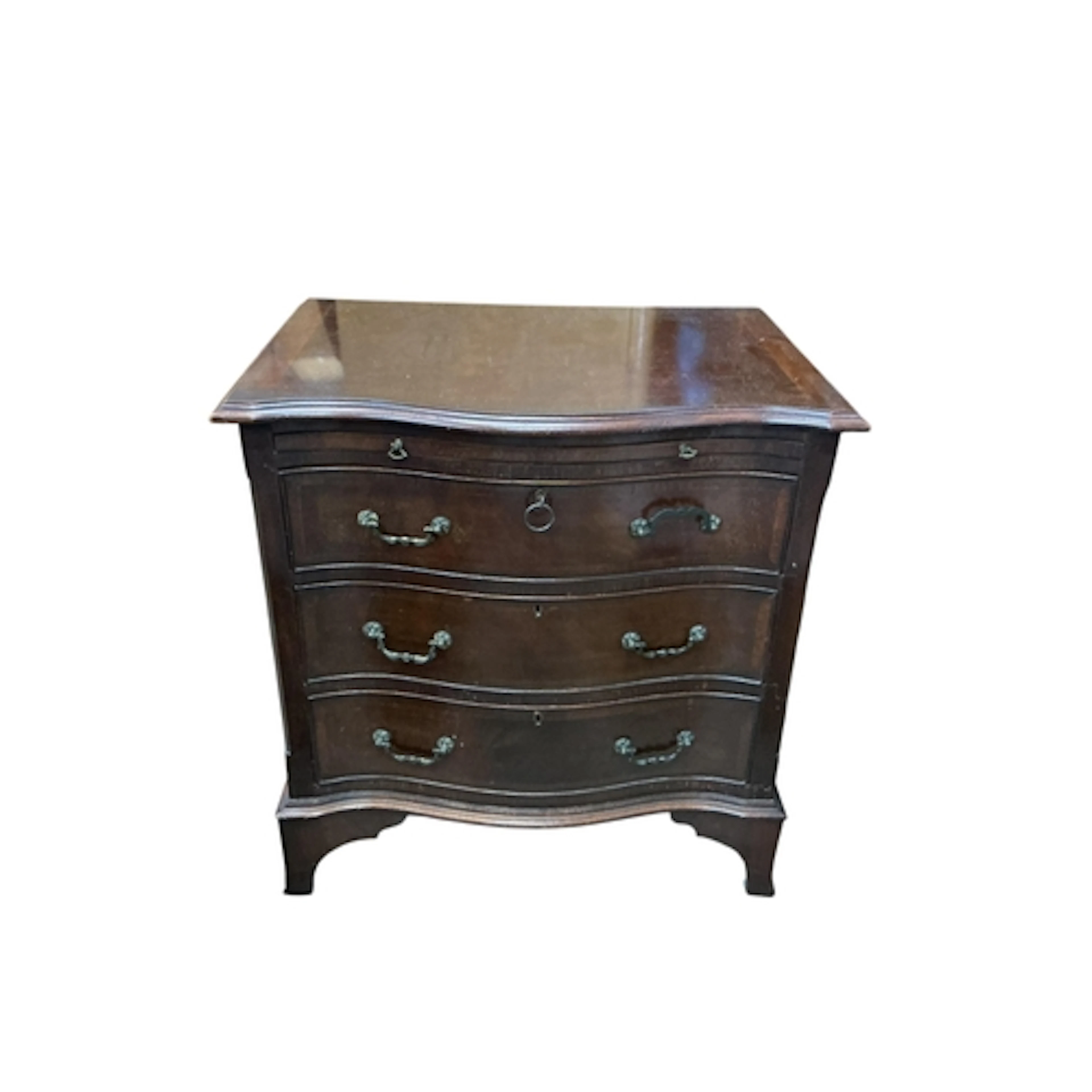 A small reproduction George III style mahogany serpentine ch...