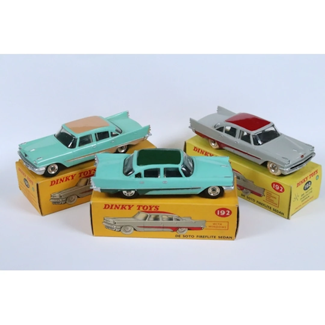 Three boxed Dinky 192 De Soto Fireflite Sedan diecast models...