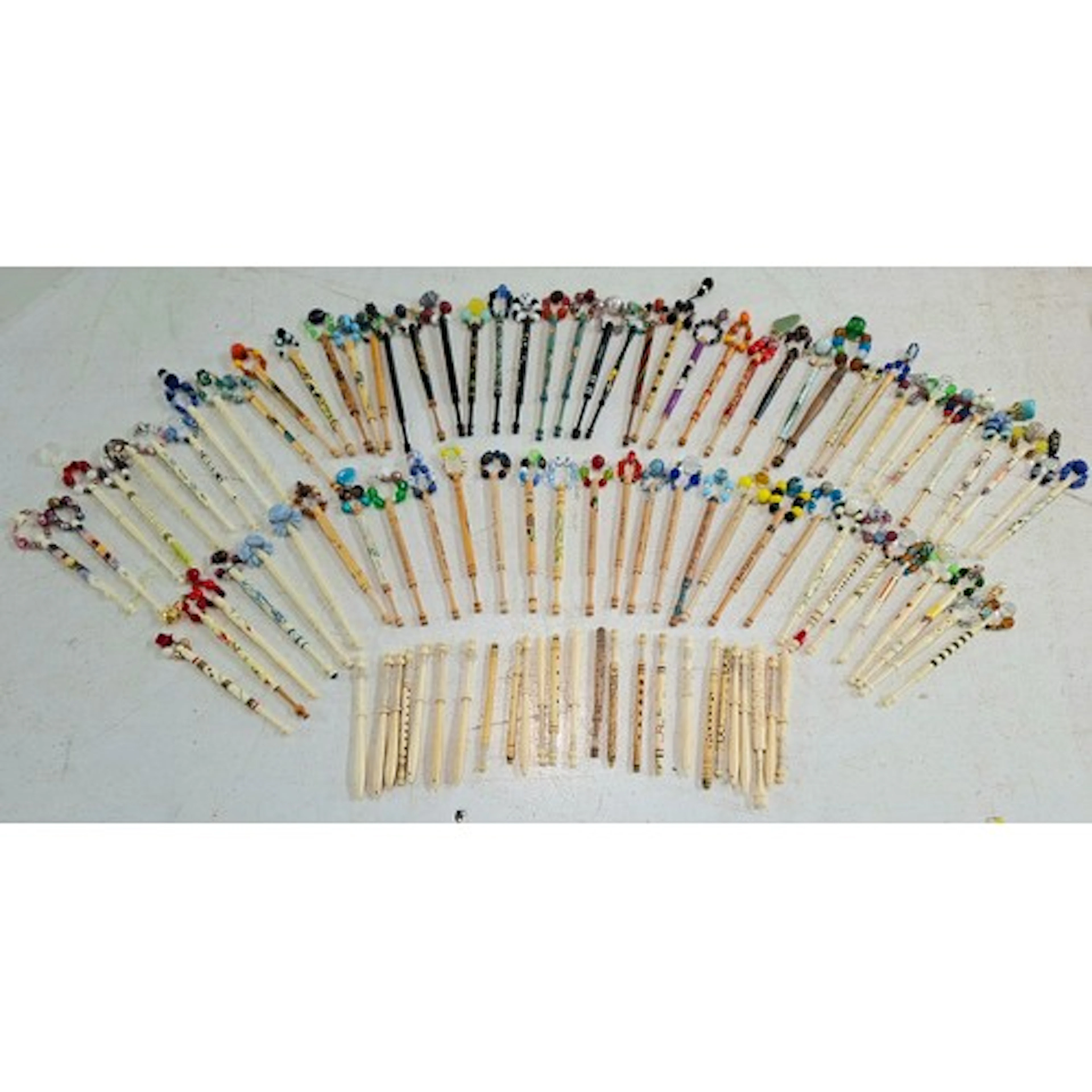 A collection of 1950's and later painted wooden, bone and co...