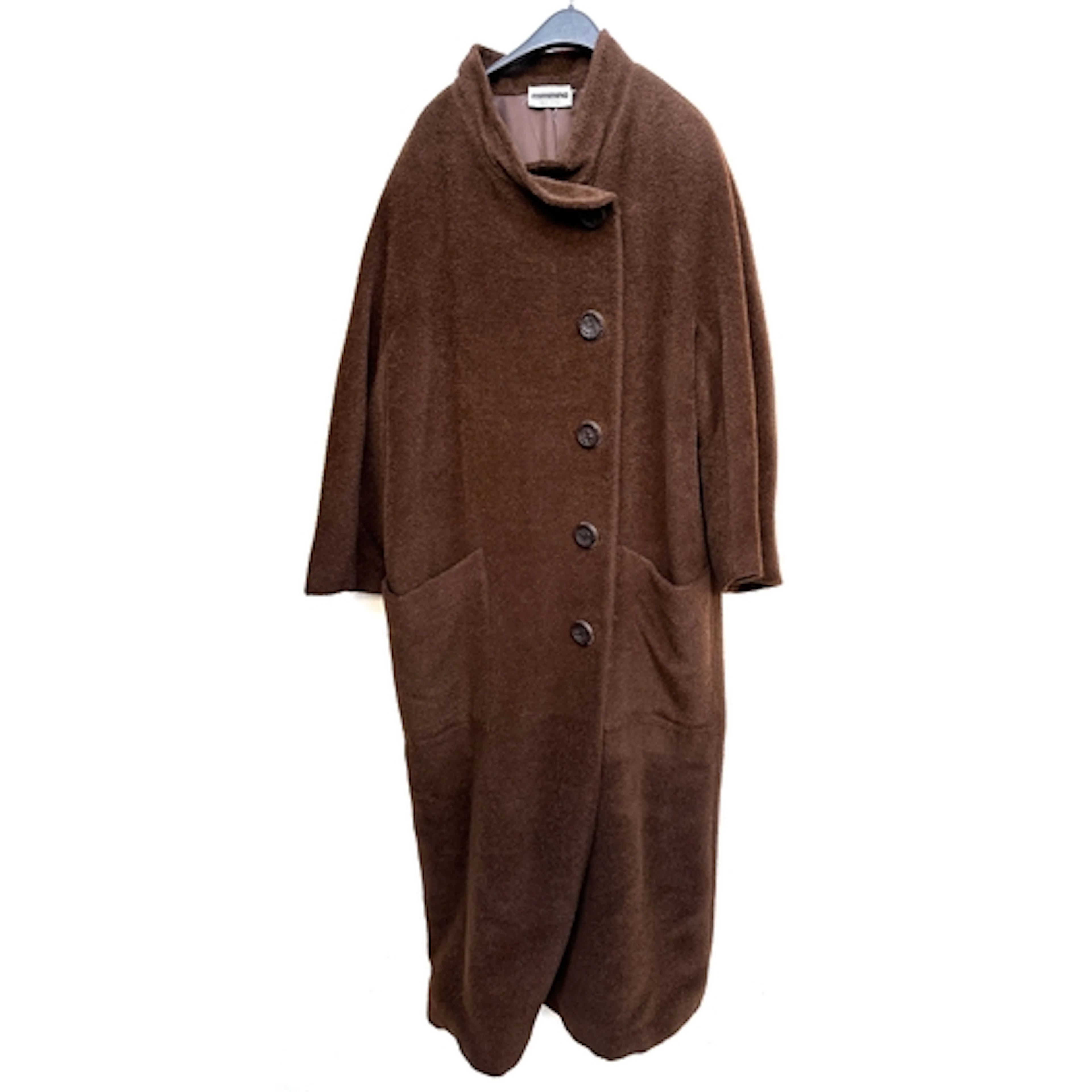 A Mimmina brown overcoat with detachable fur collar, (approx...
