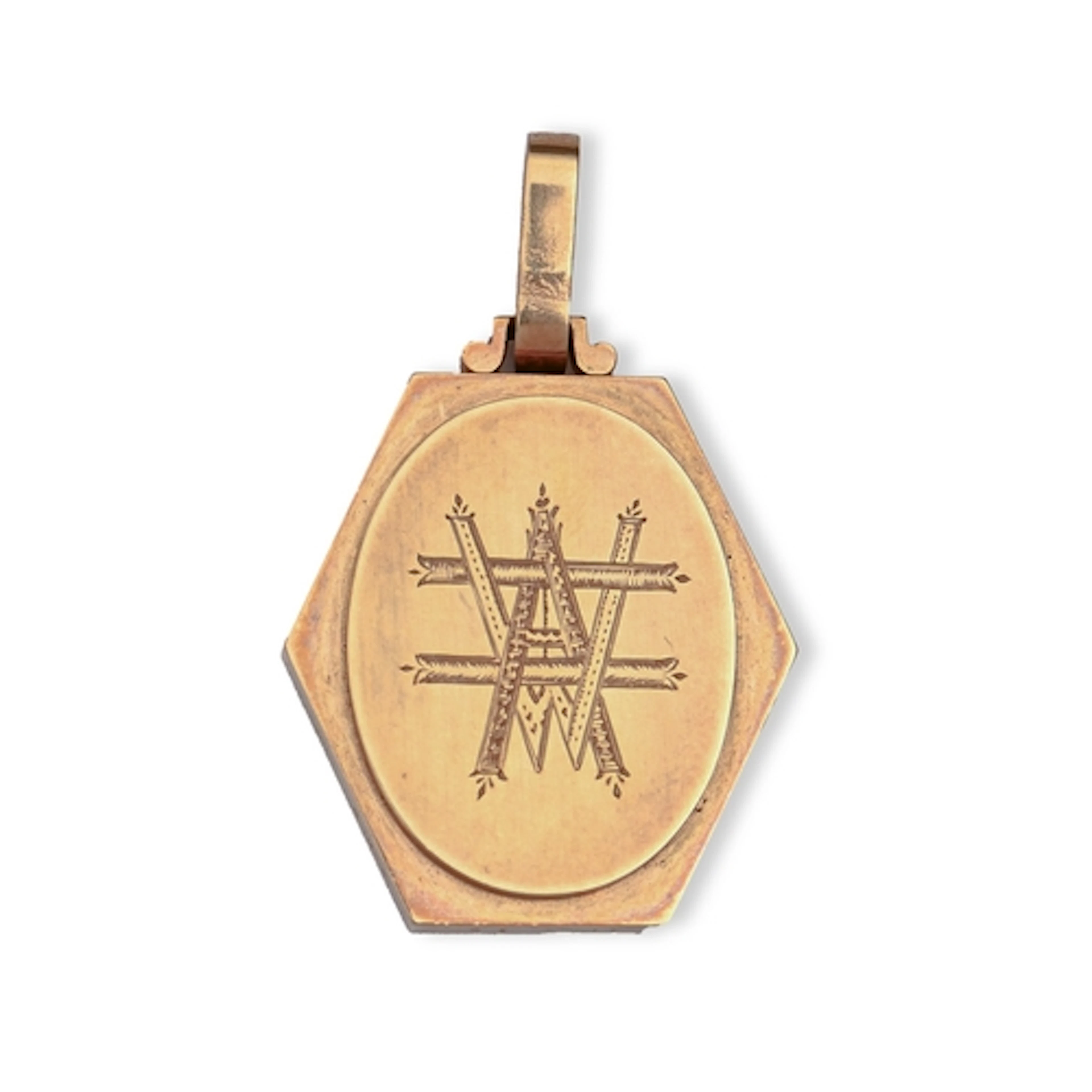 British Colonial Jewellery. A rare Victorian hexagonal gold ...