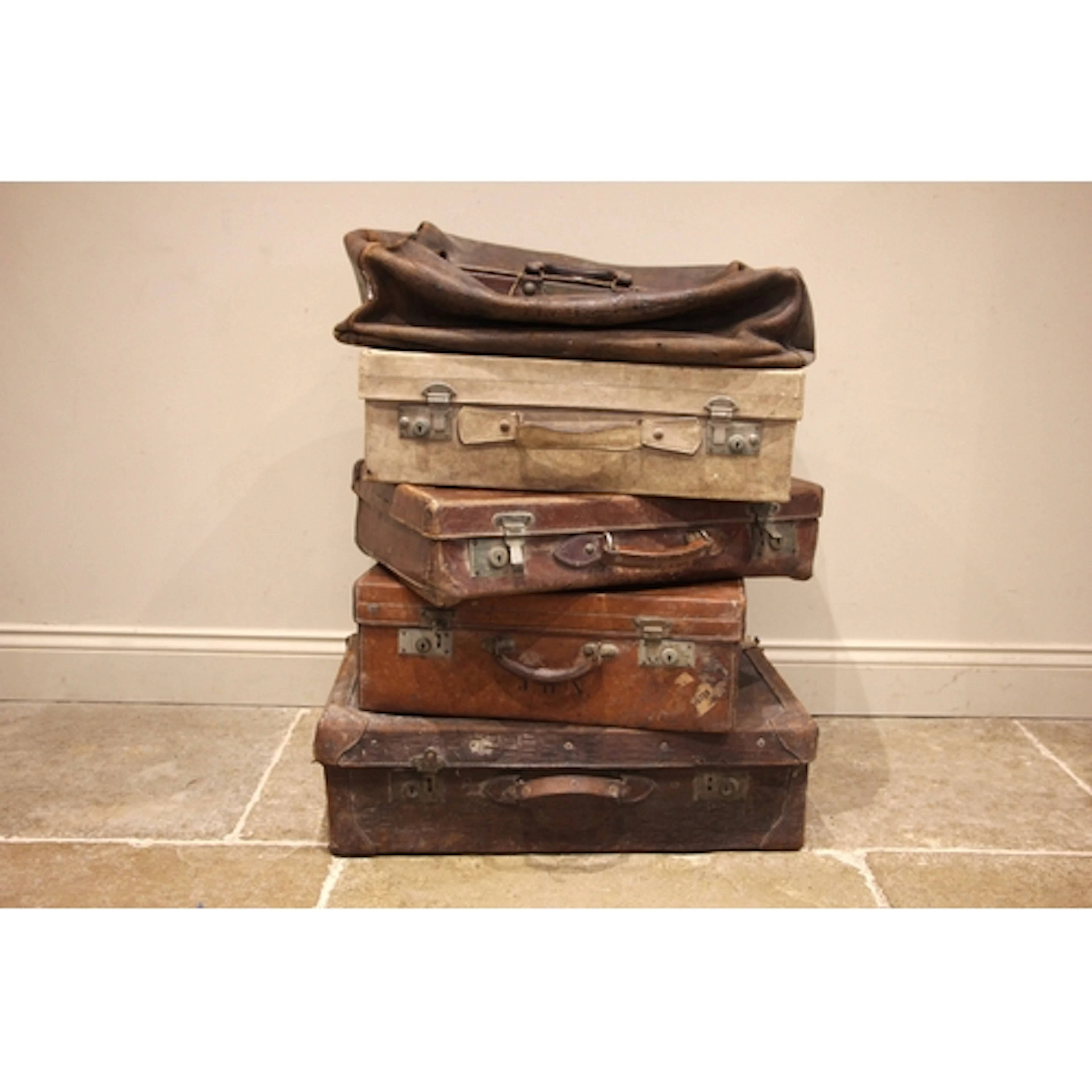 A Vintage leather Gladstone bag, 20th century, 63cm wide; wi...