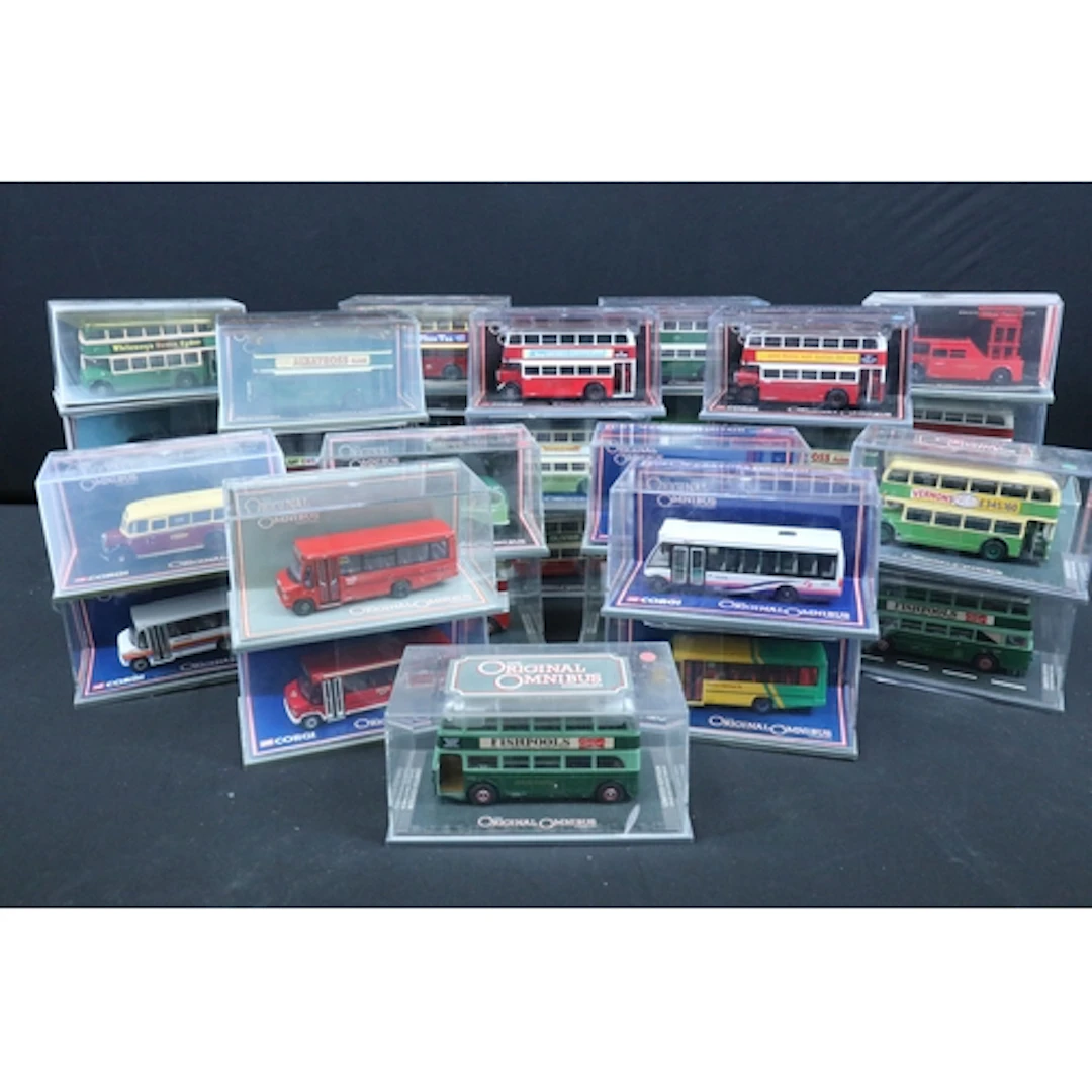 34 Boxed / cased Corgi Original Omnibus diecast model buses ...
