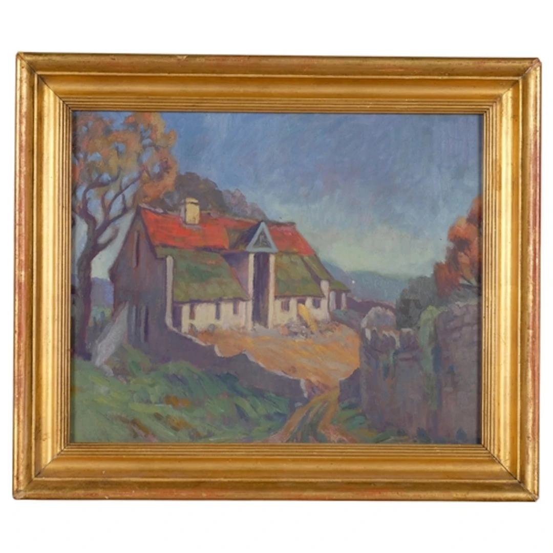 Agnes Beverley Burton (1892 - 1967), farmhouse, oil on board...