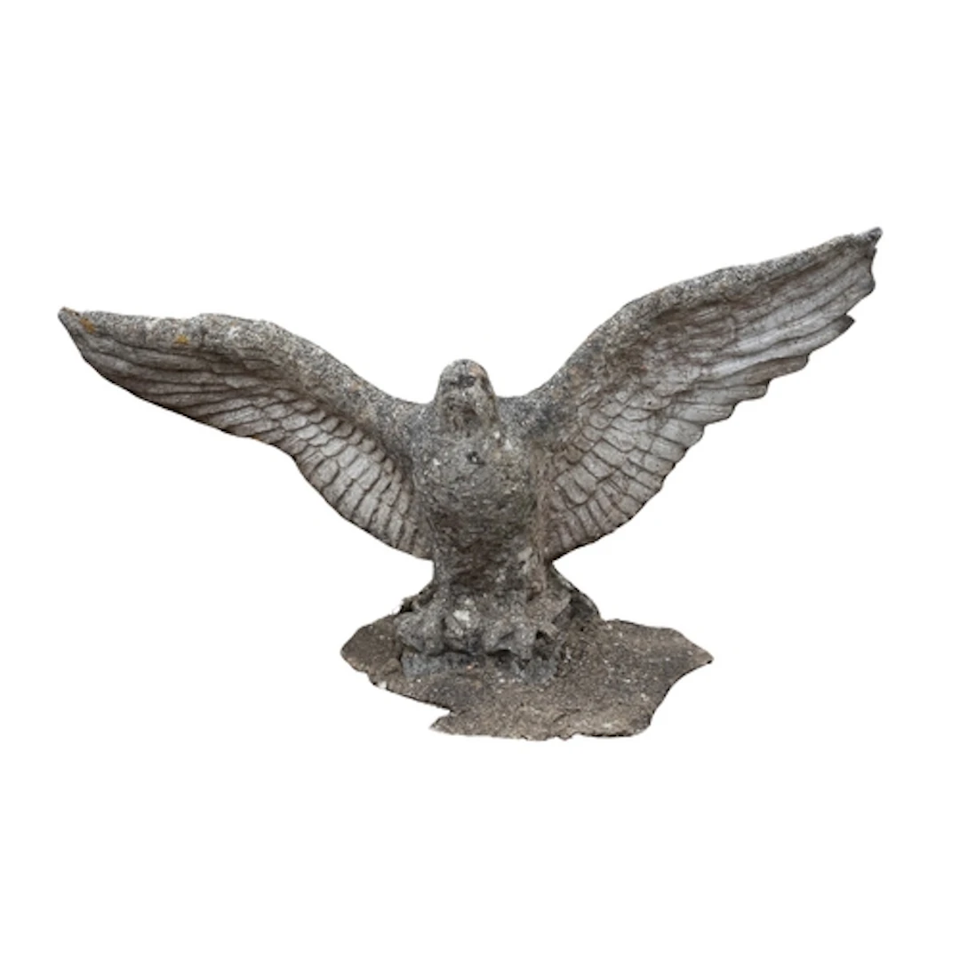 A pair of stone composition garden models or pier finials mo...