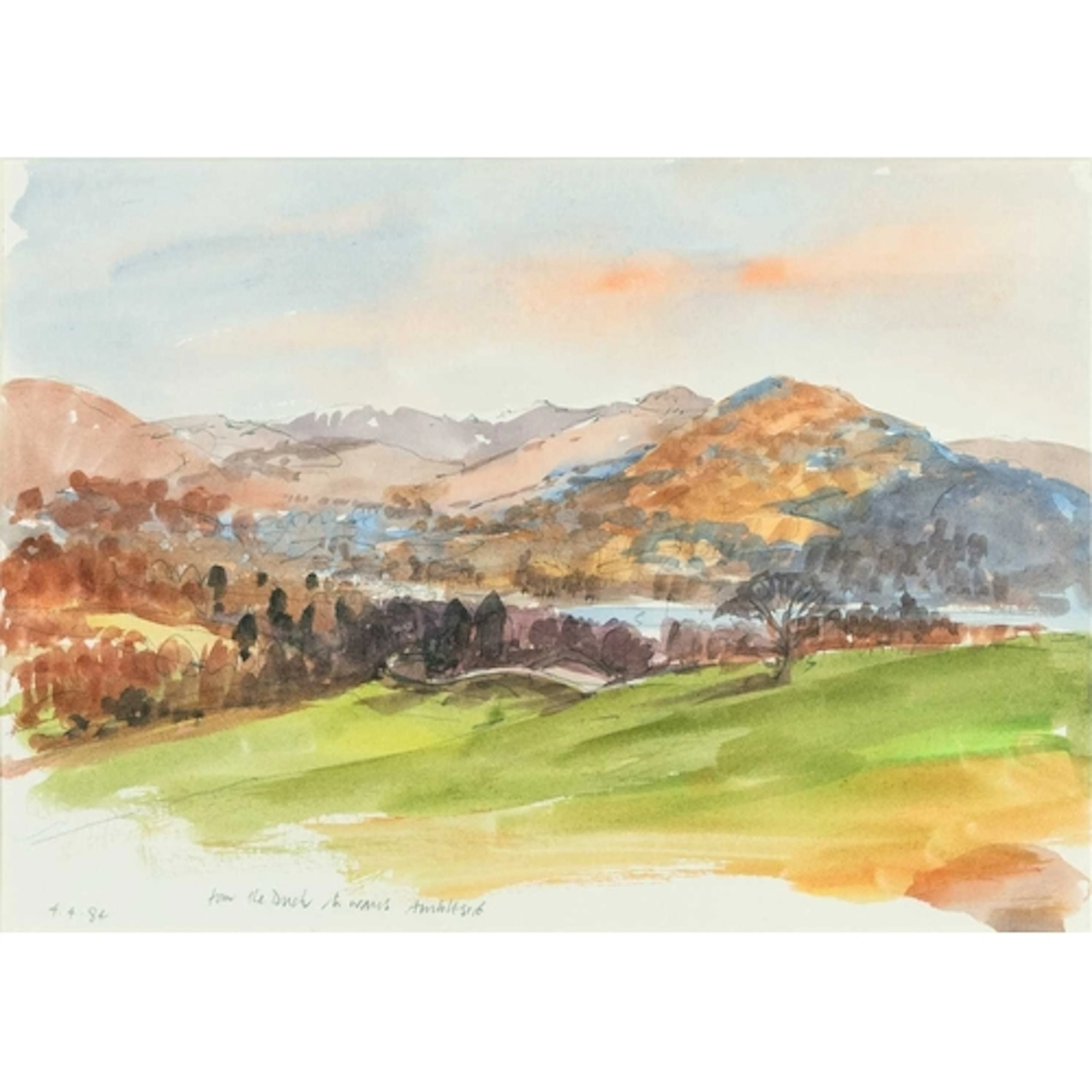 § John MILLER (1931-2002) Towards Ambleside Watercolour, ins...