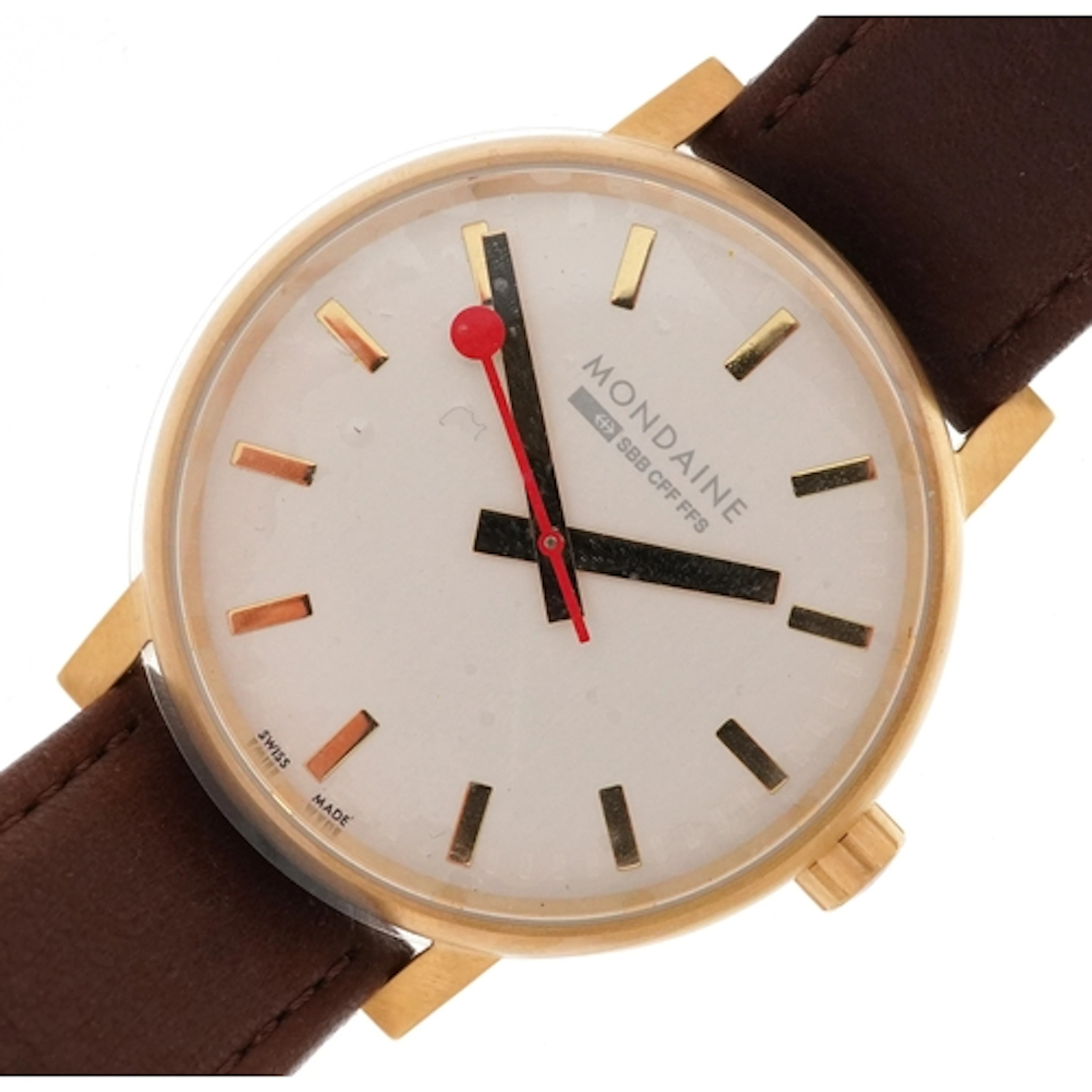 Mondaine, gentlemen's as new Mondaine Railways quartz wristw...