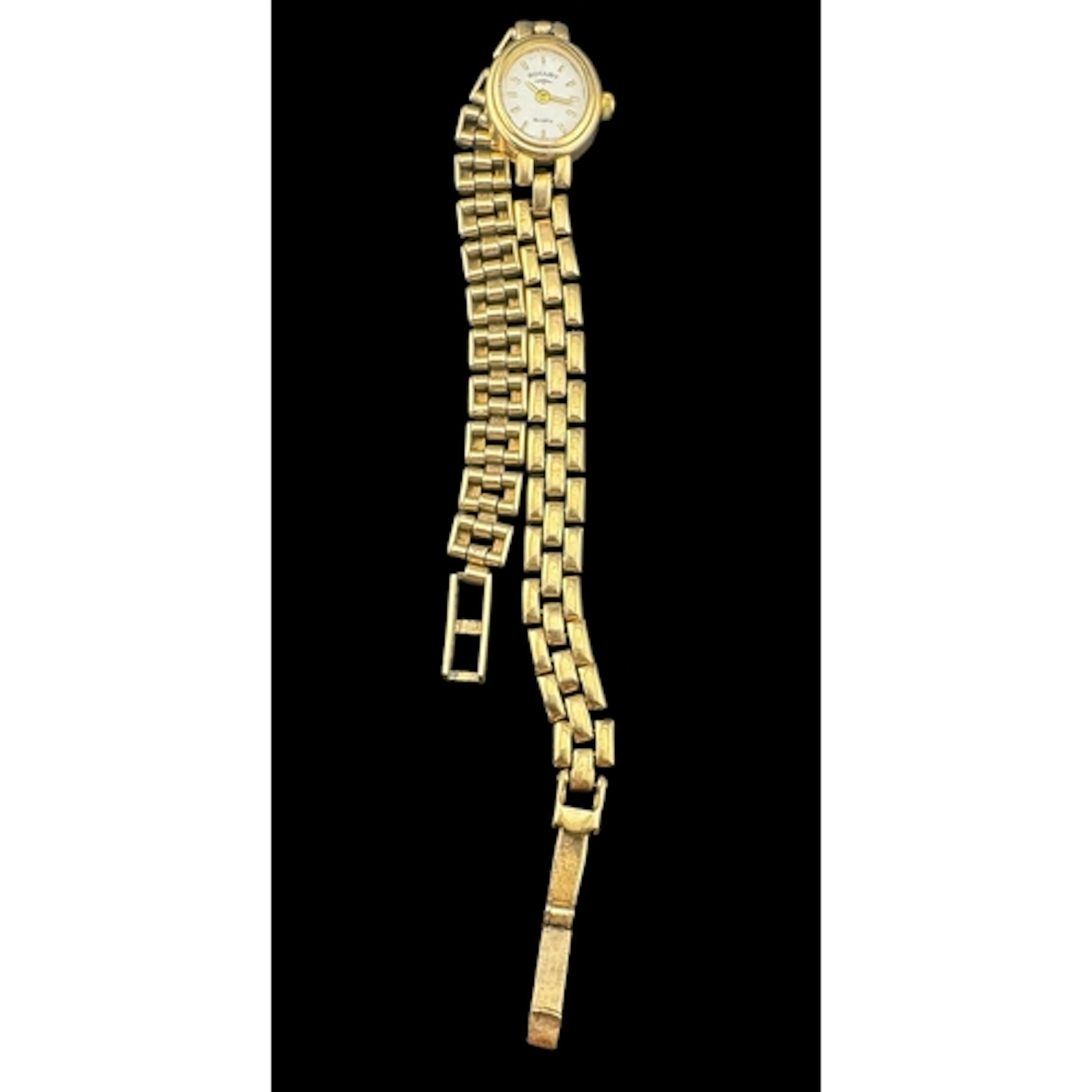 A 9ct yellow gold ladies cocktail watch by Rotary, the oval ...
