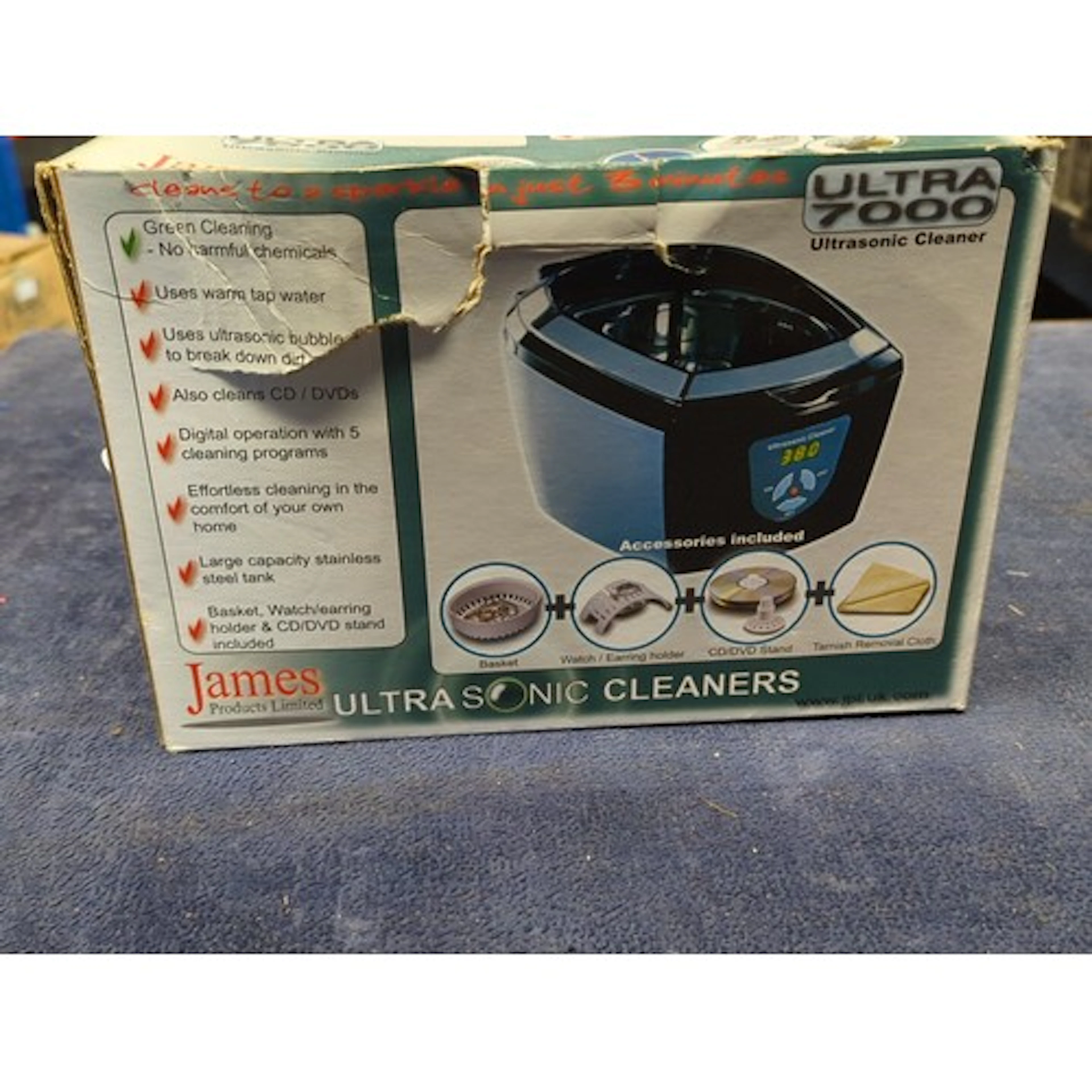 A boxed James Products Limited Ultra 7000 ultrasonic cleaner...