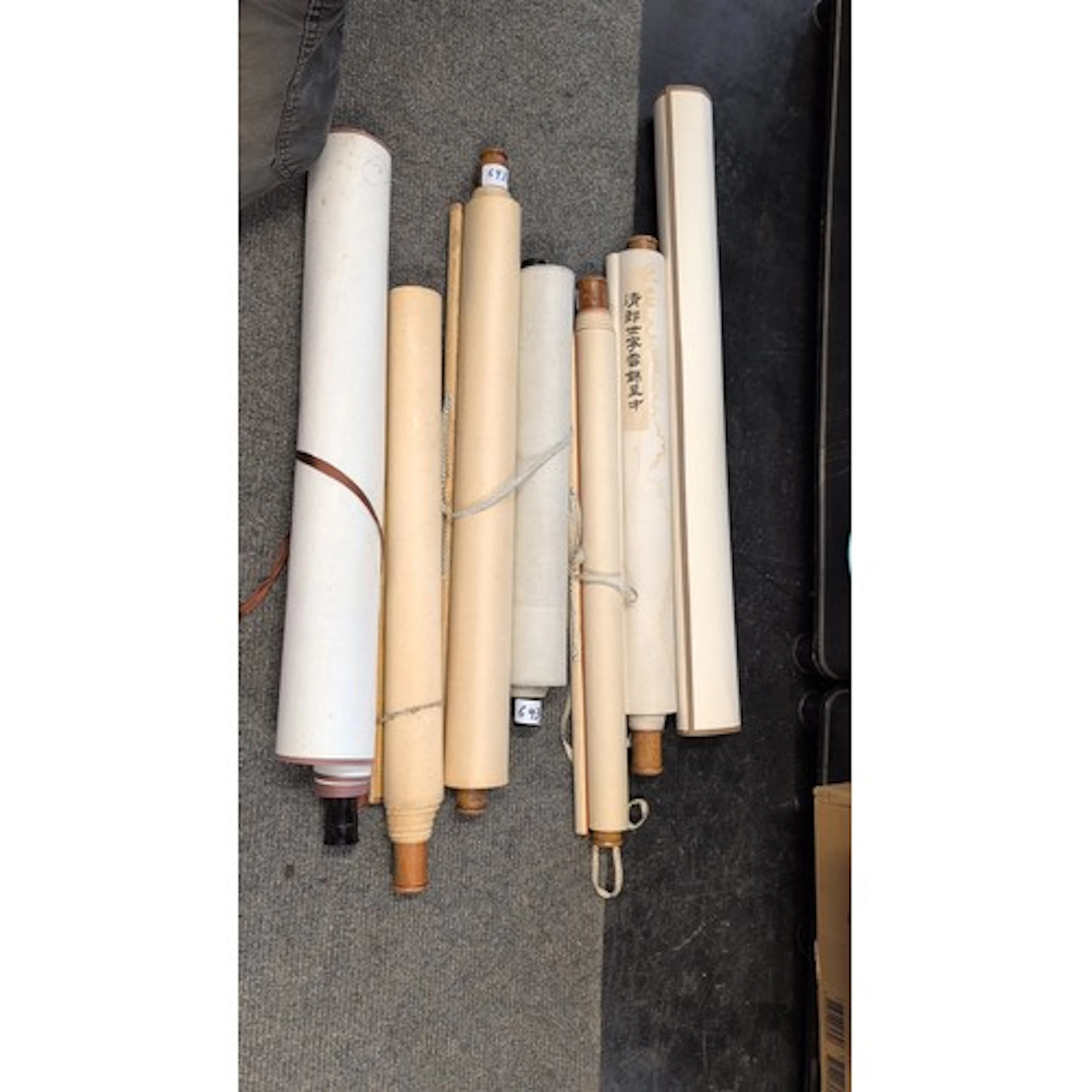 A group of Chinese hanging scroll paintings and prints, ink ...