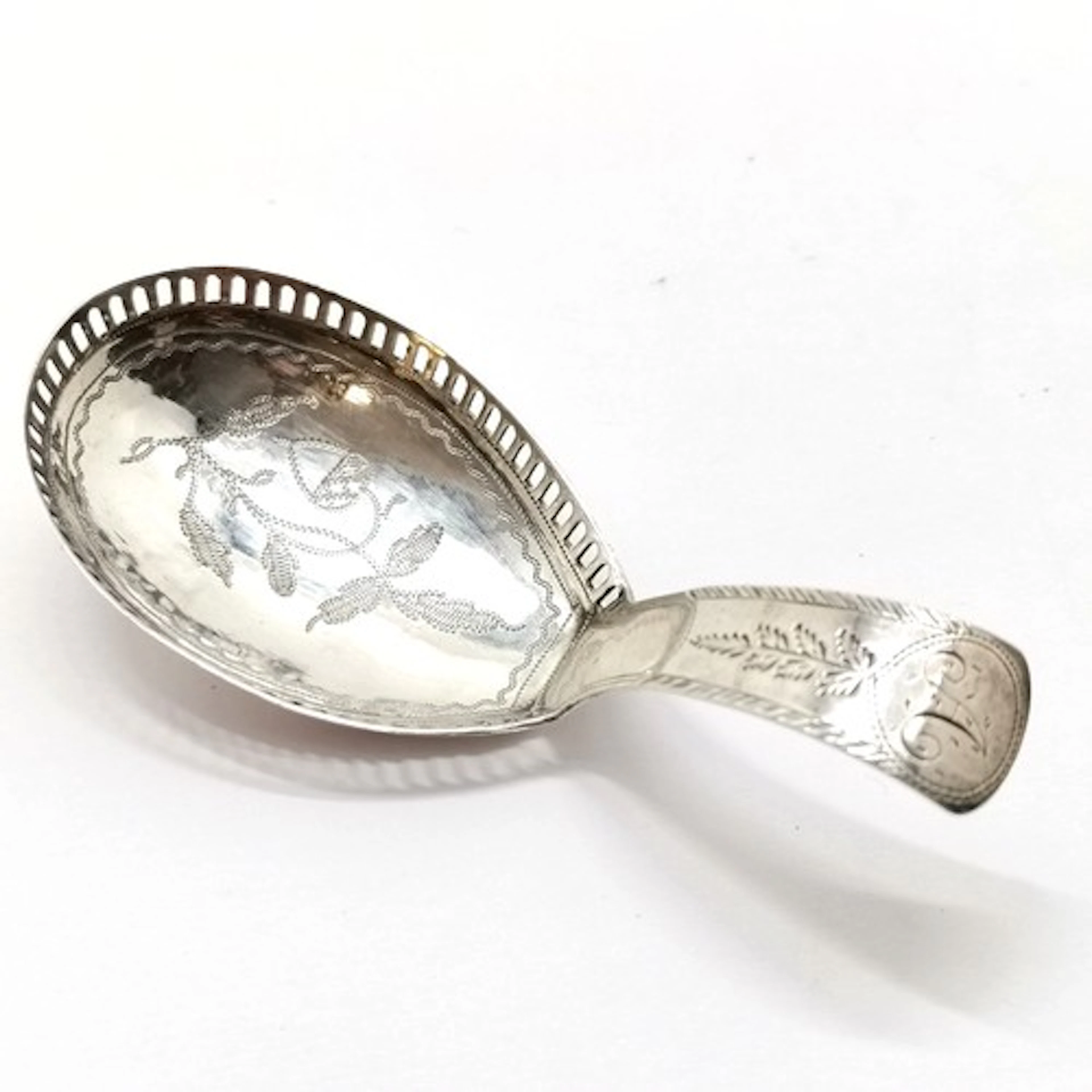 Georgian 1808 silver combination caddy spoon / strainer with...