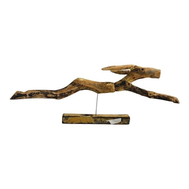 Attributed to Baz MEHEW (XX-XXI) Hare Wooden sculpture on di...