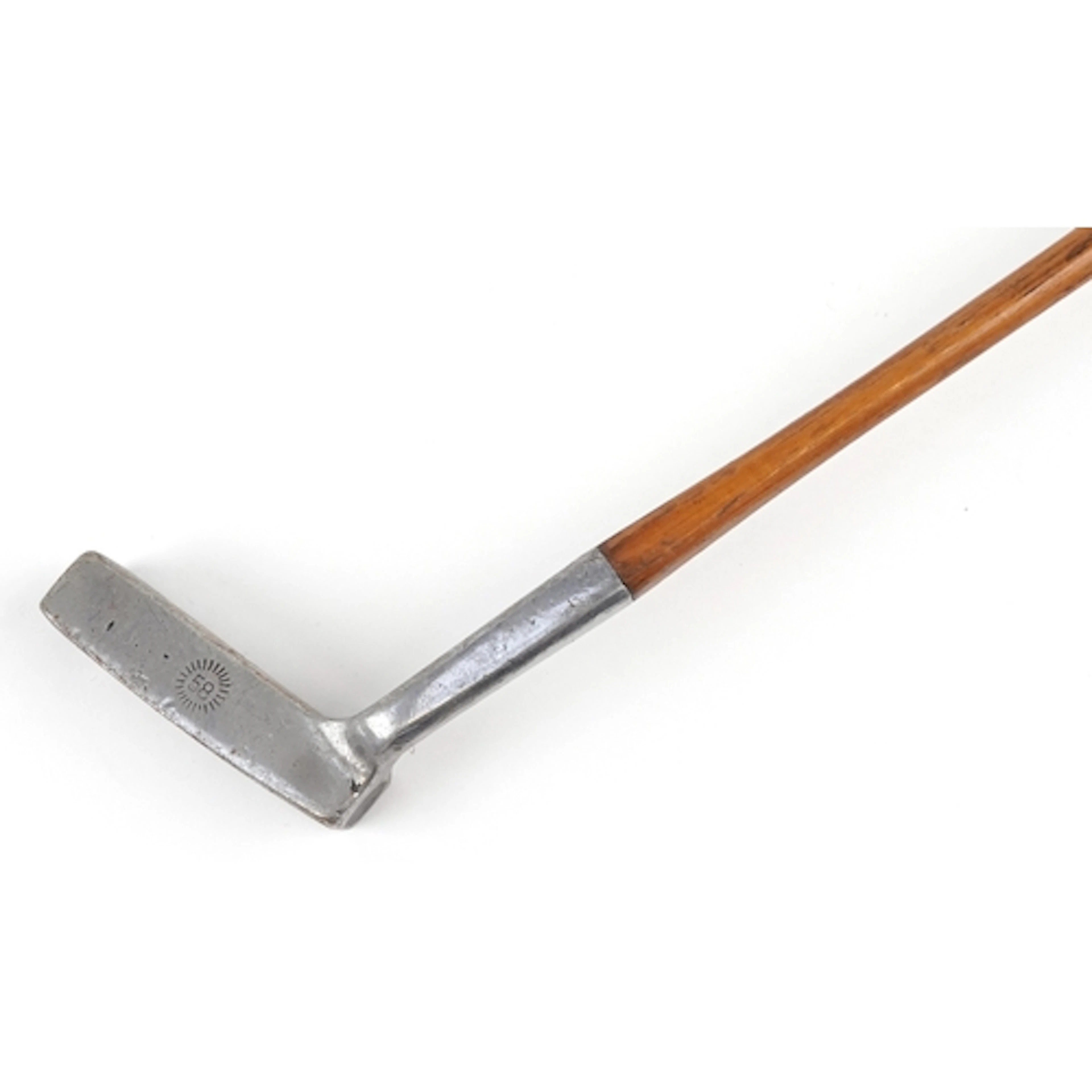 Weetman wooden shafted golf putter with aluminium head stamp...
