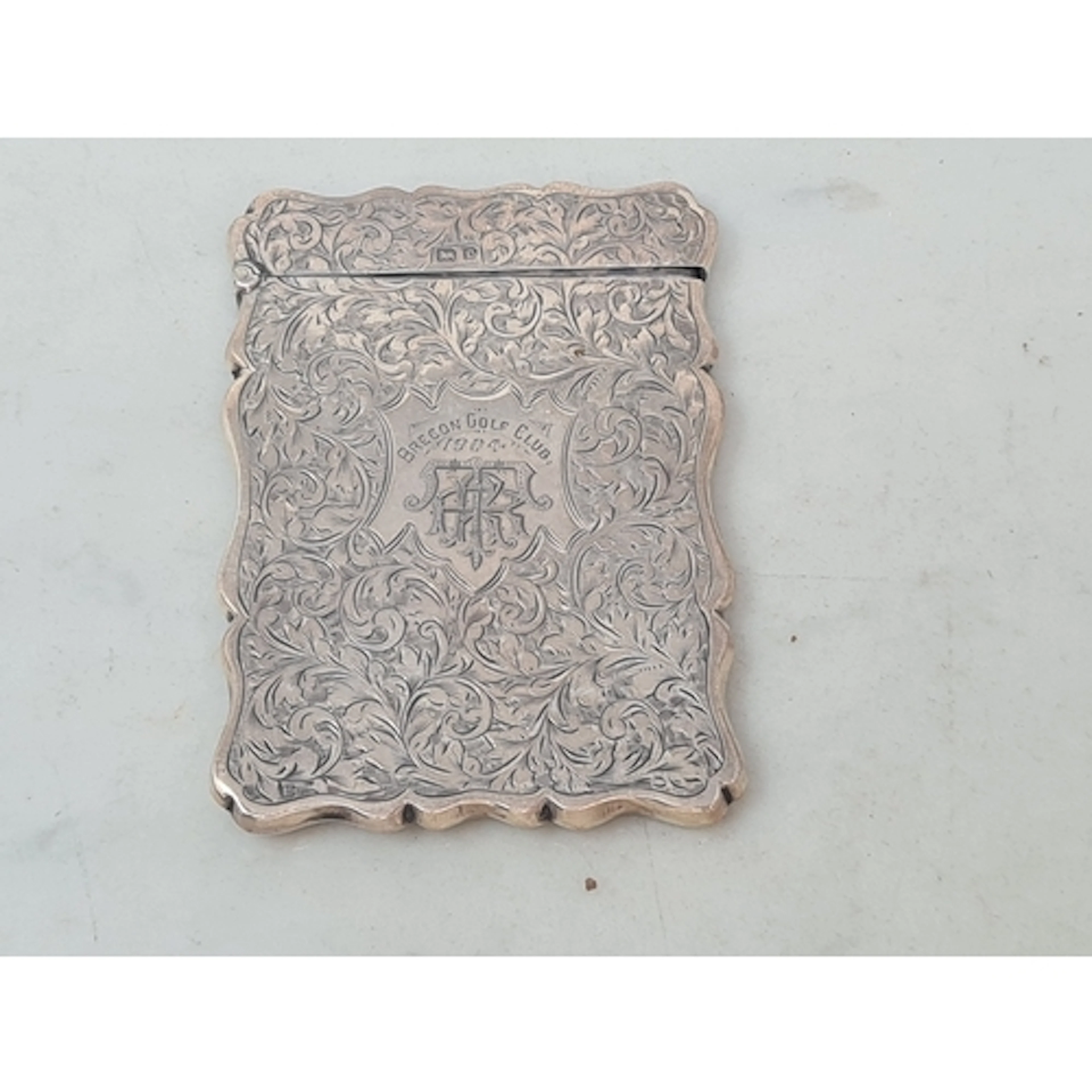 A Victorian silver Visiting Card Case with leafage scroll en...