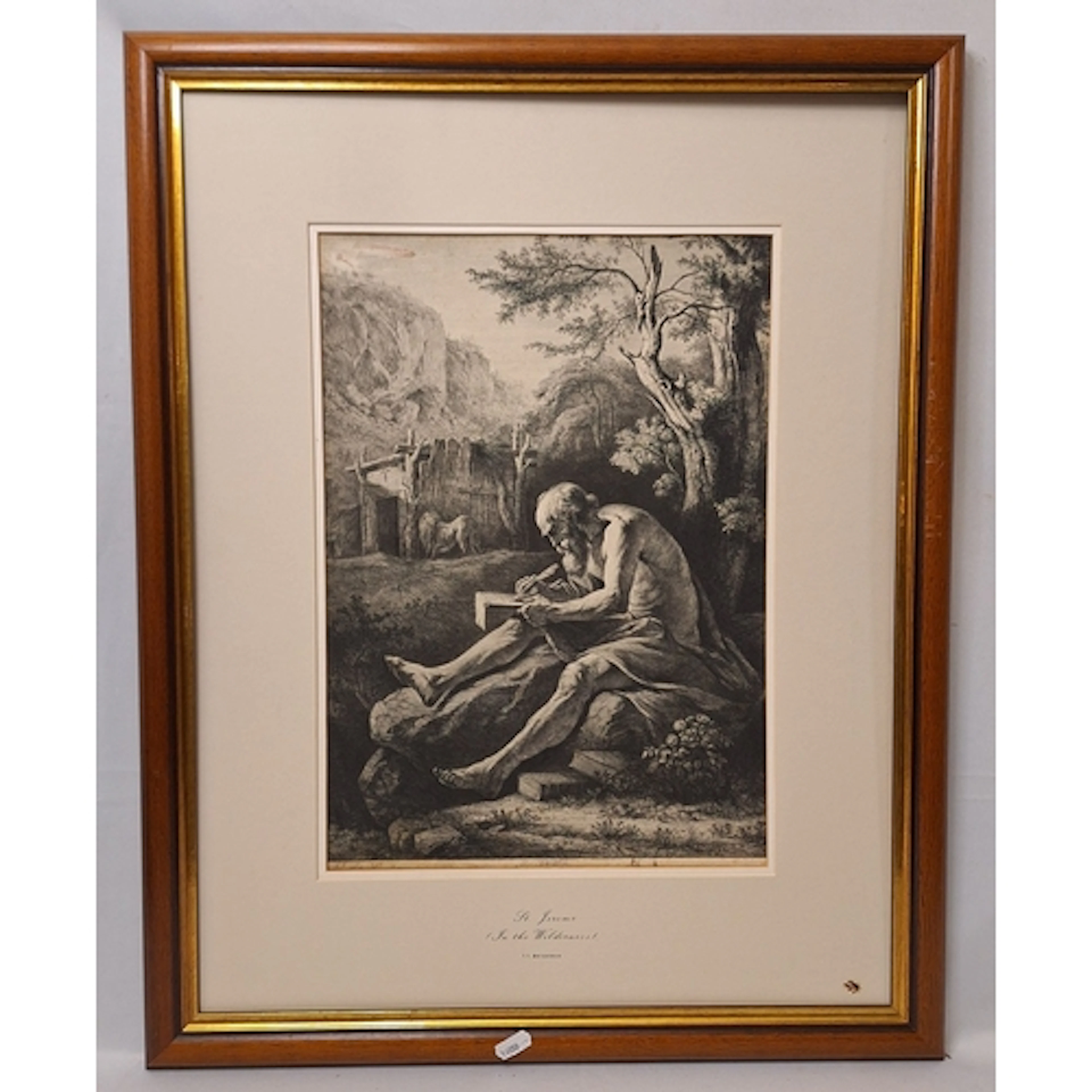 Framed Printed Etching entitled 'In the Wilderness by St. Je...