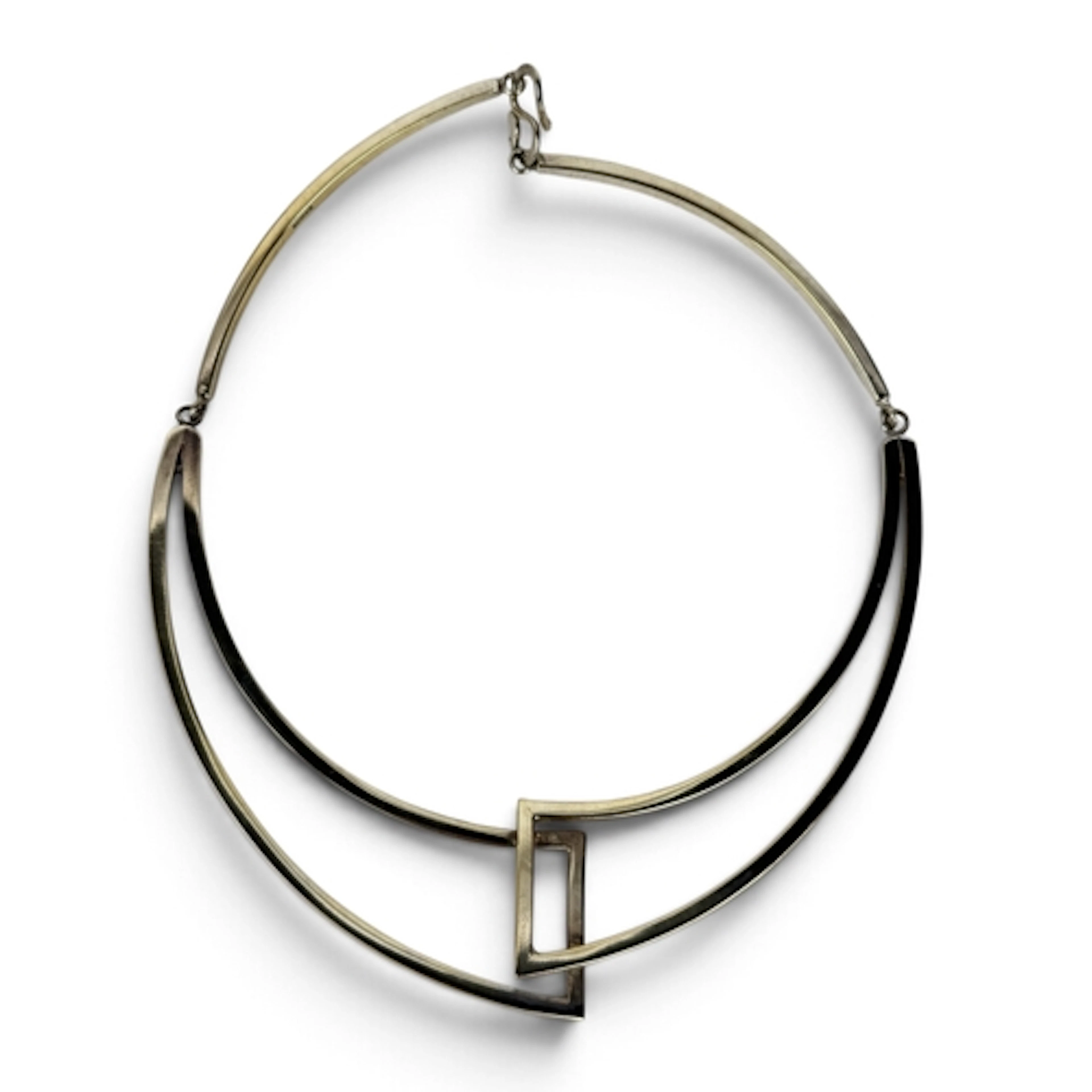 A SILVER GILT MODERNIST NECKLACE Weight: 74gms