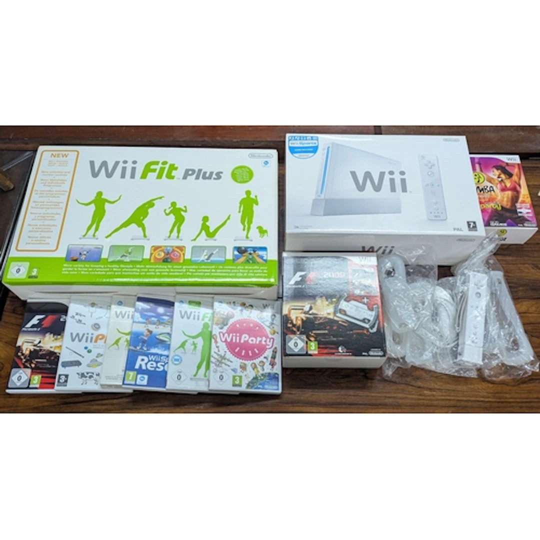 Nintendo Wii console, boxed together with accessories to inc...
