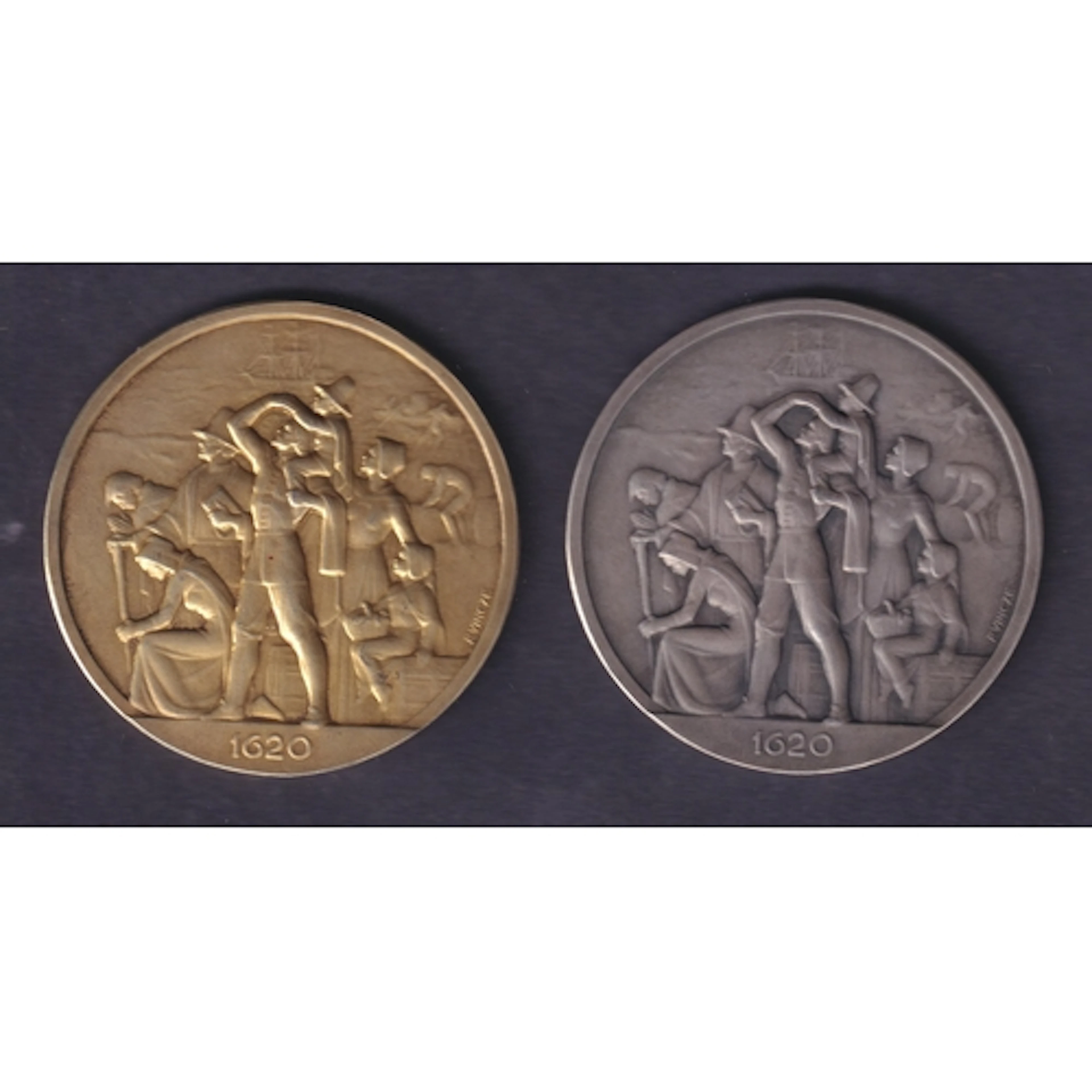 1970 Silver medal pair, set produced by Spink commemorating ...