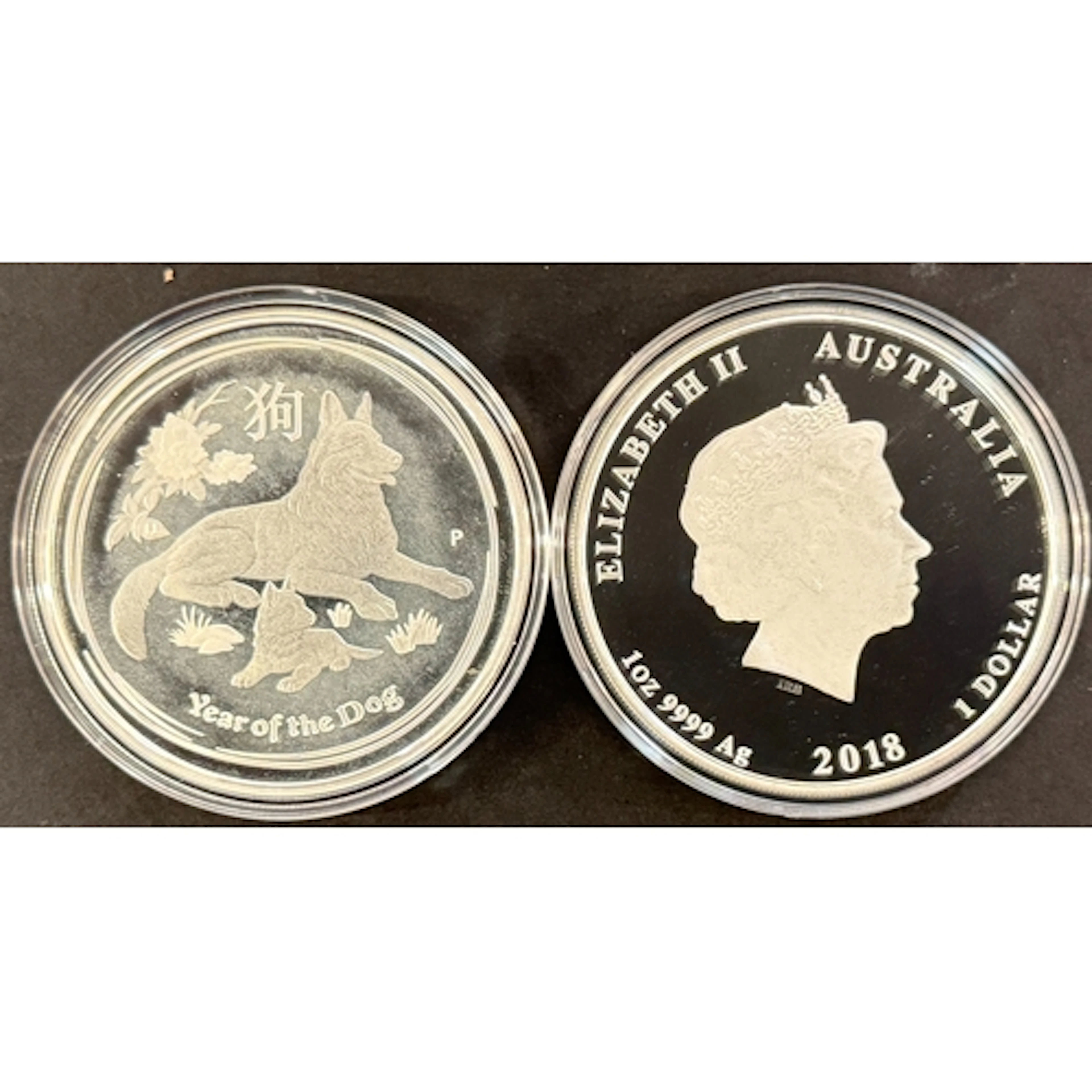 A pair of Australia 2018 Lunar Series II Year of the Dog $1 ...