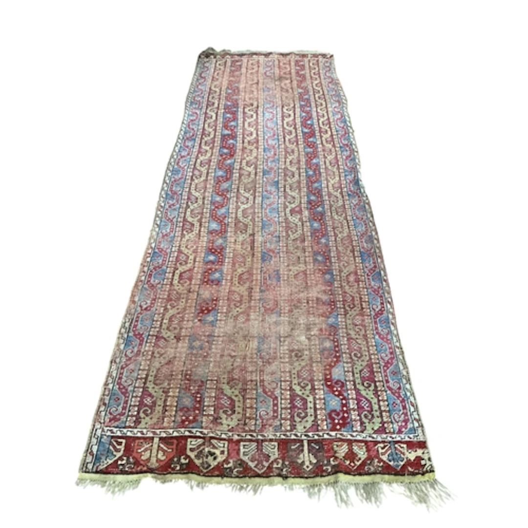 A late 19th century Turkish Moharamat runner, 350 x 113cm...