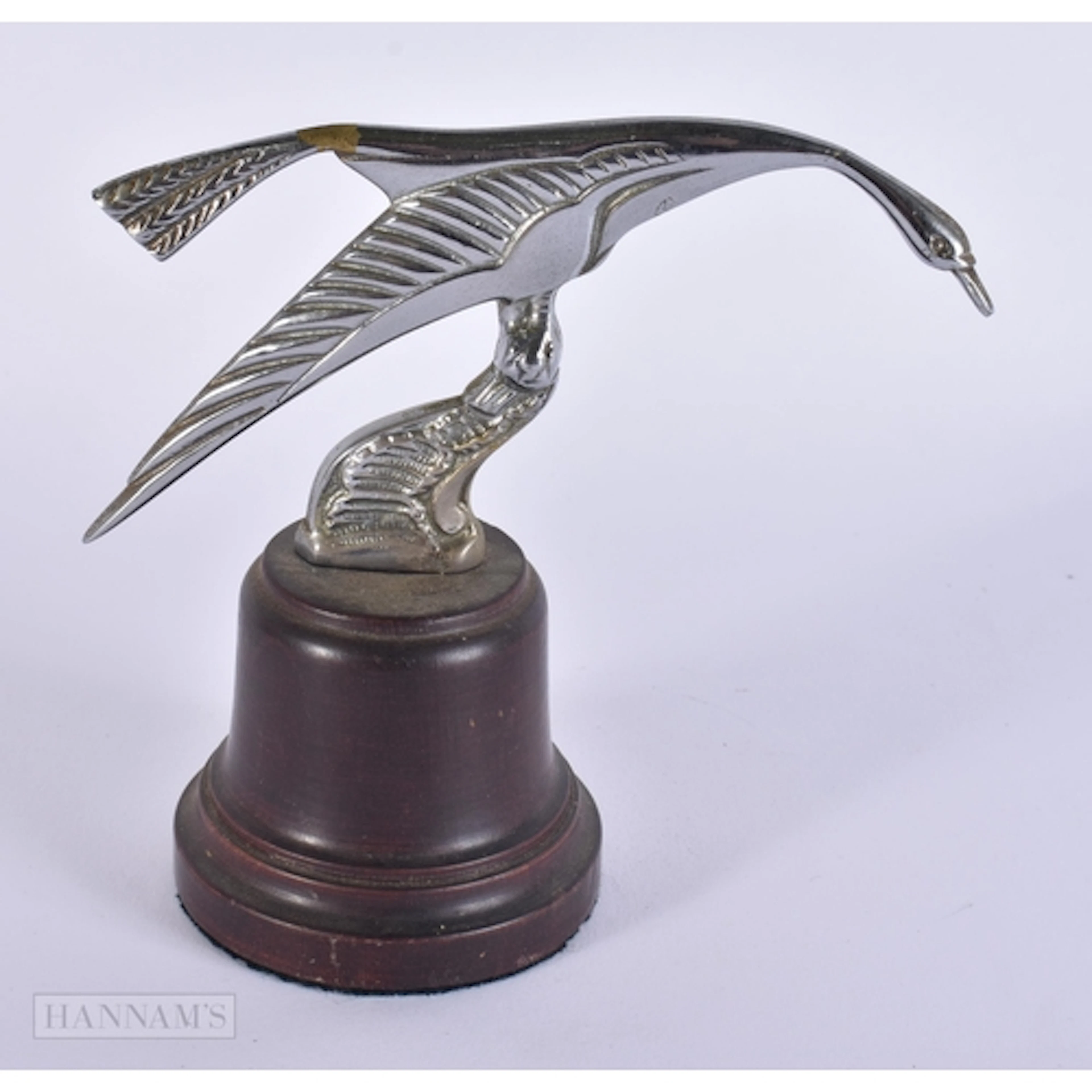 A SMALLER HISPANO SUIZA FLYING STORK CAR MASCOT. 13 cm high.