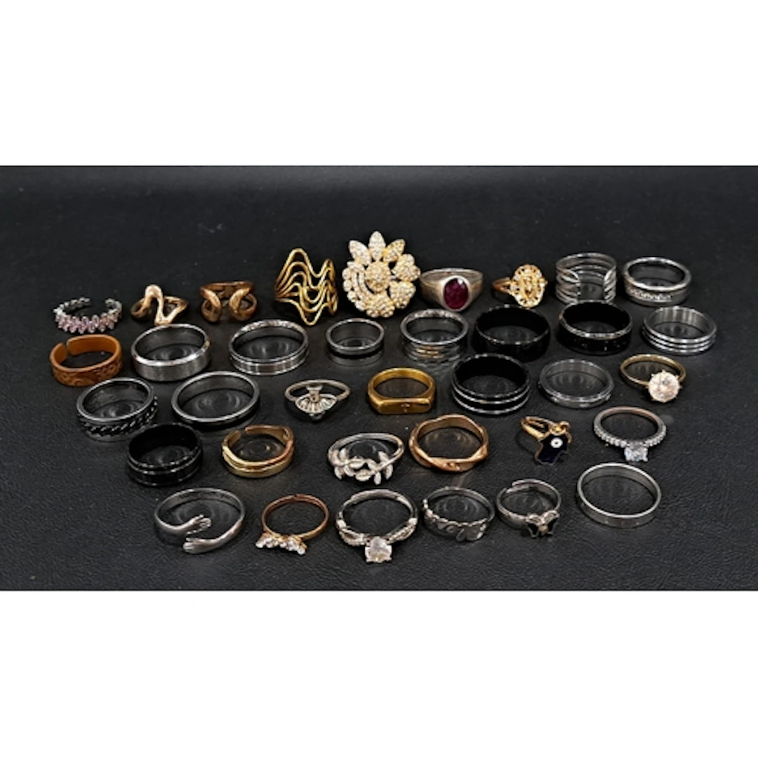 SELECTION OF COSTUME JEWELLERY RINGS including CZ and stone ...