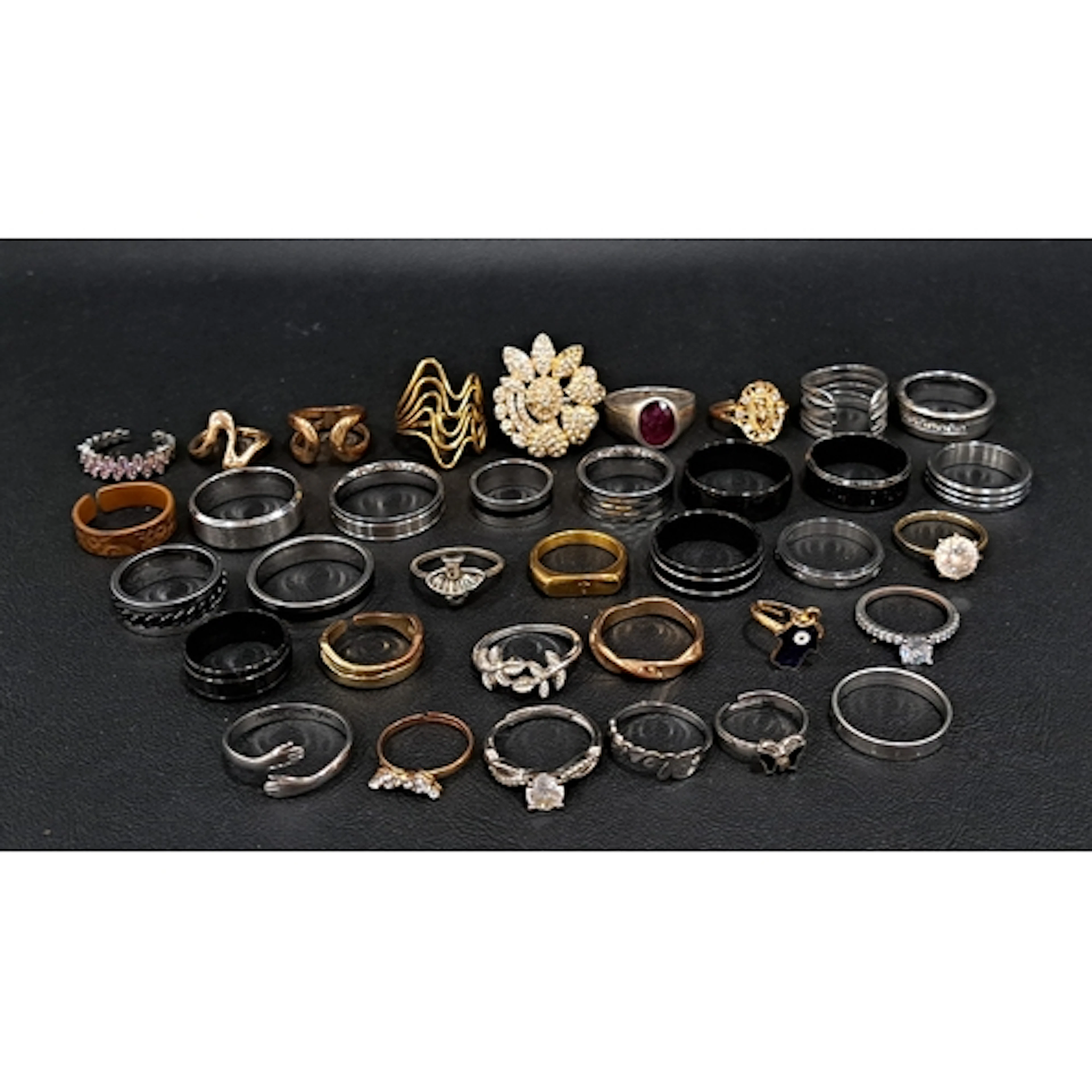 SELECTION OF COSTUME JEWELLERY RINGS including CZ and stone ...