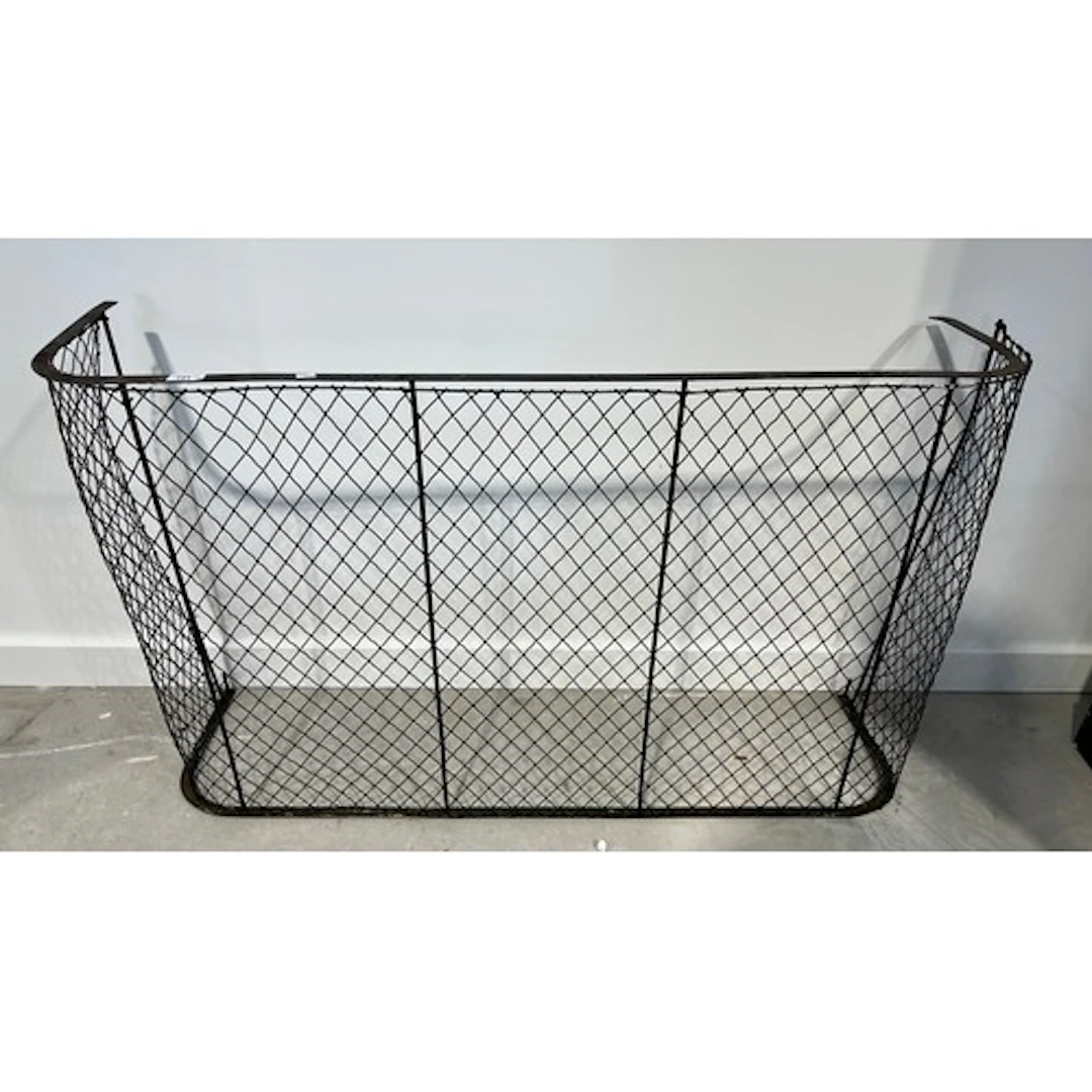 Brass railed nursery fireguard with mesh front, 120cm x 70cm...