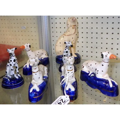 A group of Staffordshire style Dalmatian dogs (7)
