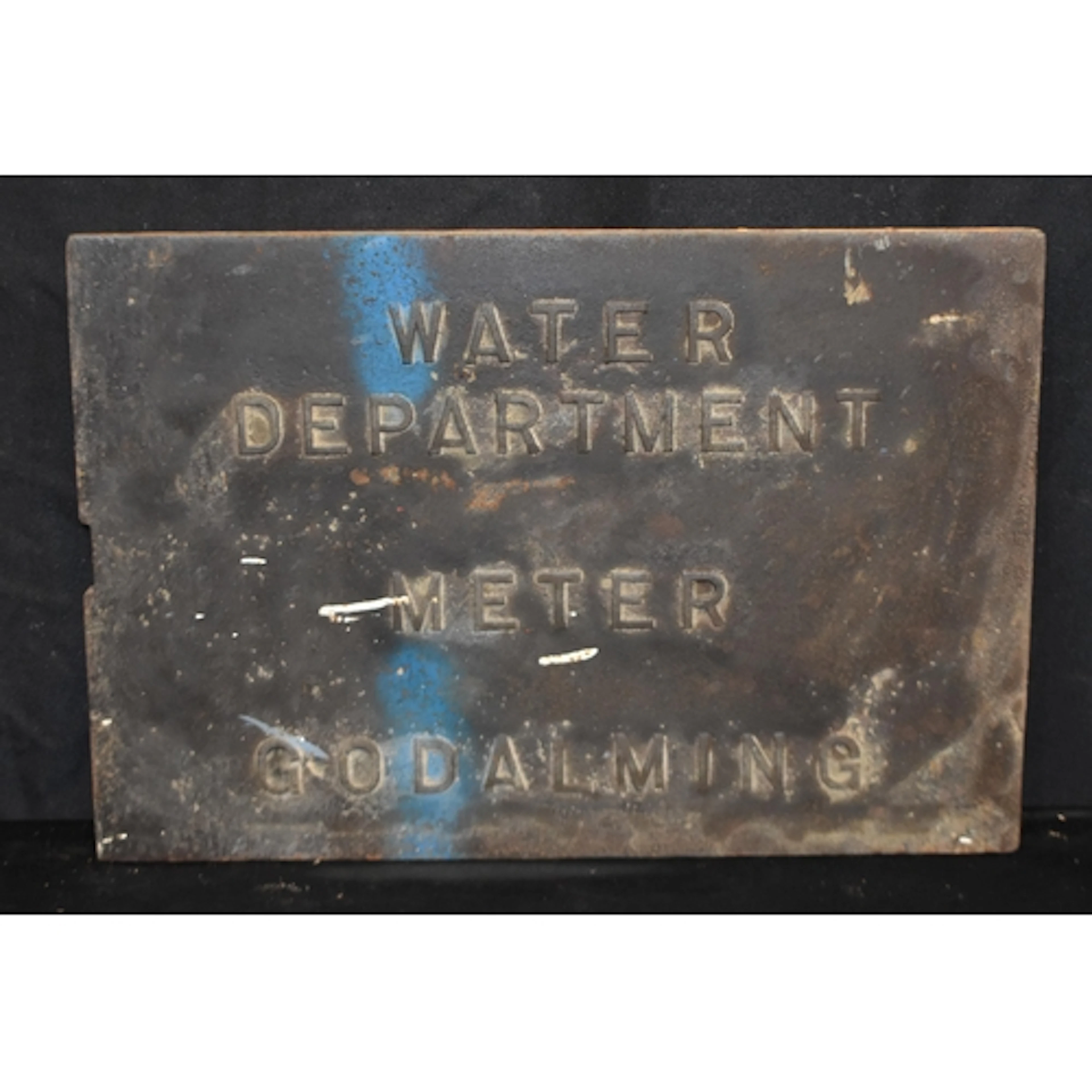 A vintage heavy cast iron Godalming water department meter c...