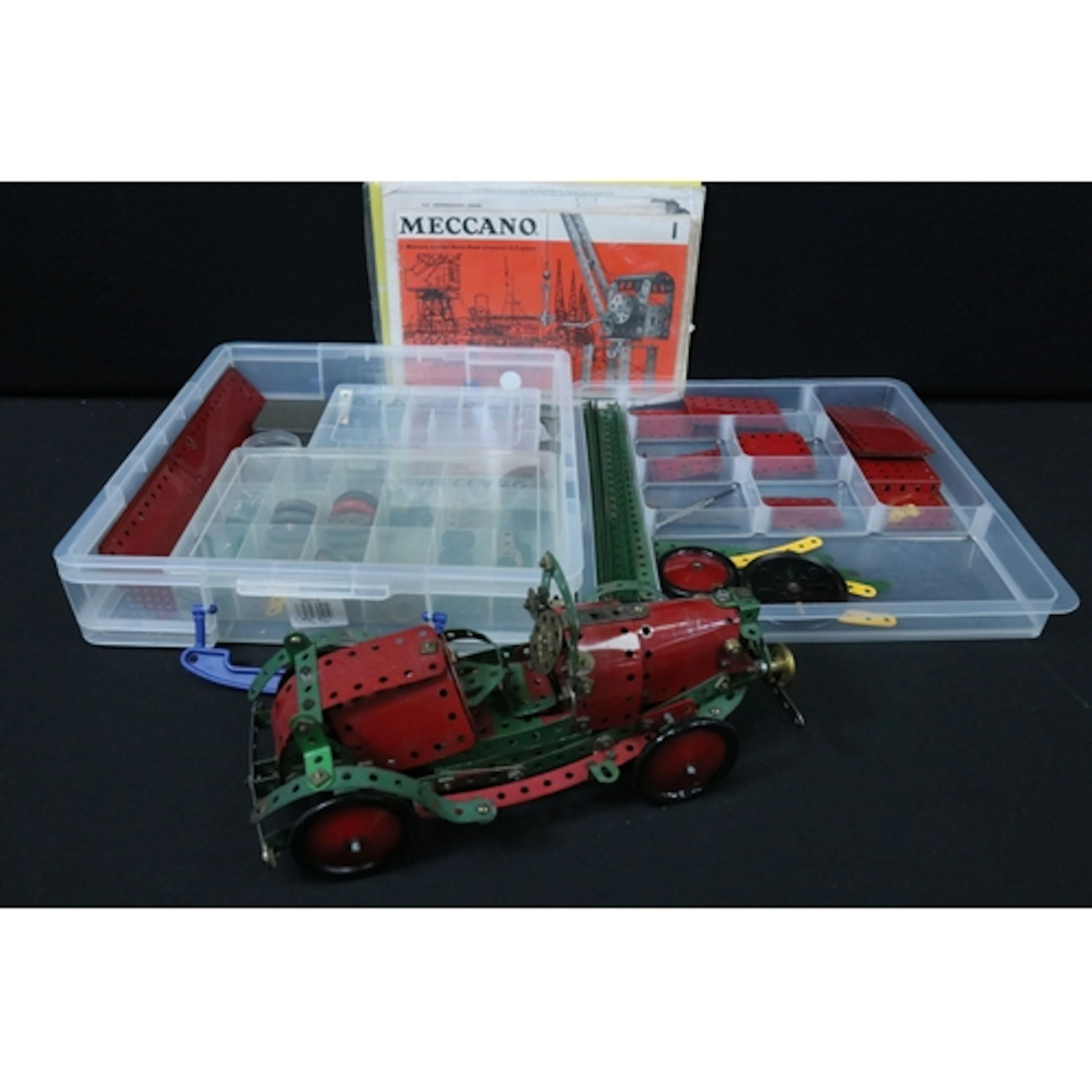 Quantity of Meccano to include a part built model of a car a...