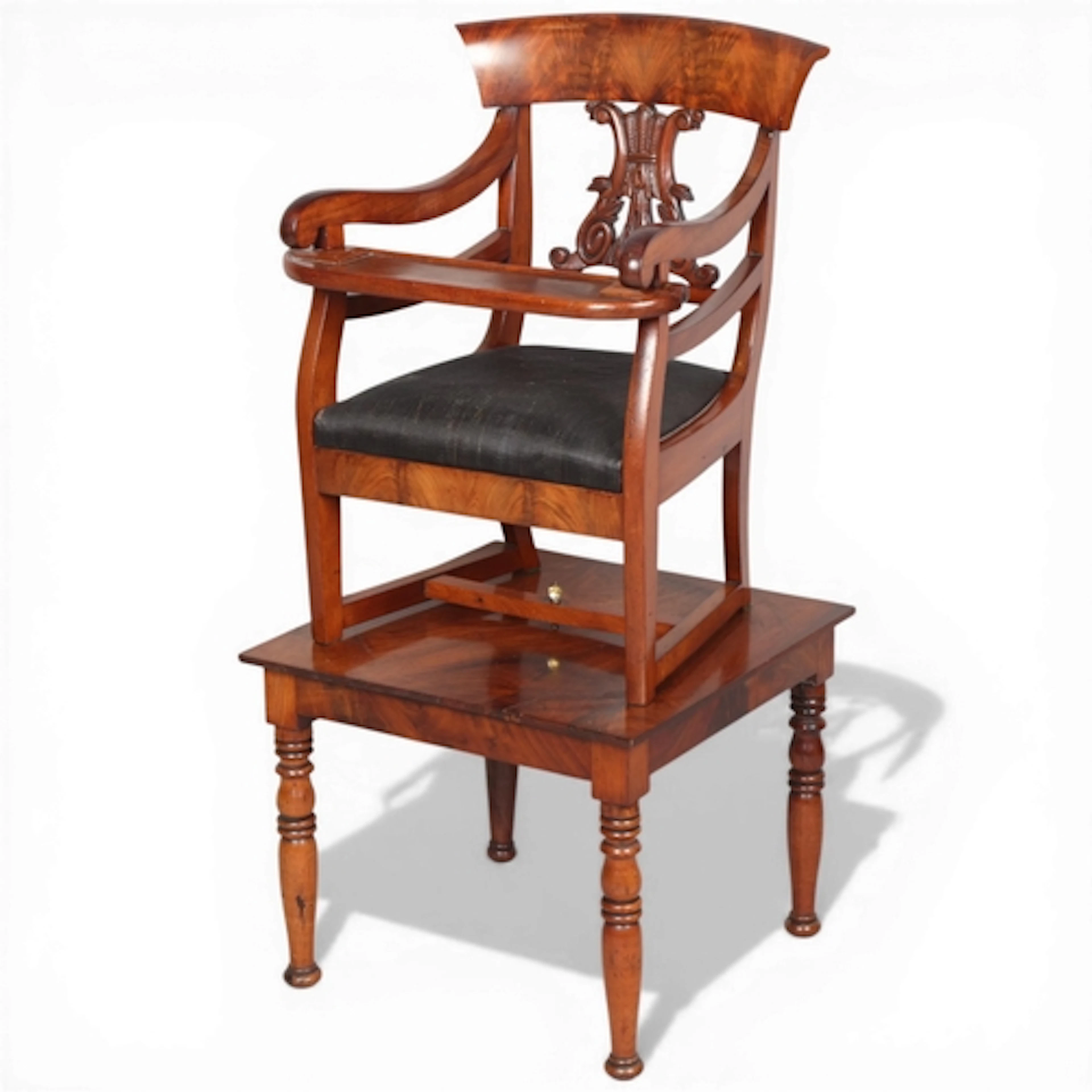 A Regency mahogany child's highchair, with removable shelf, ...