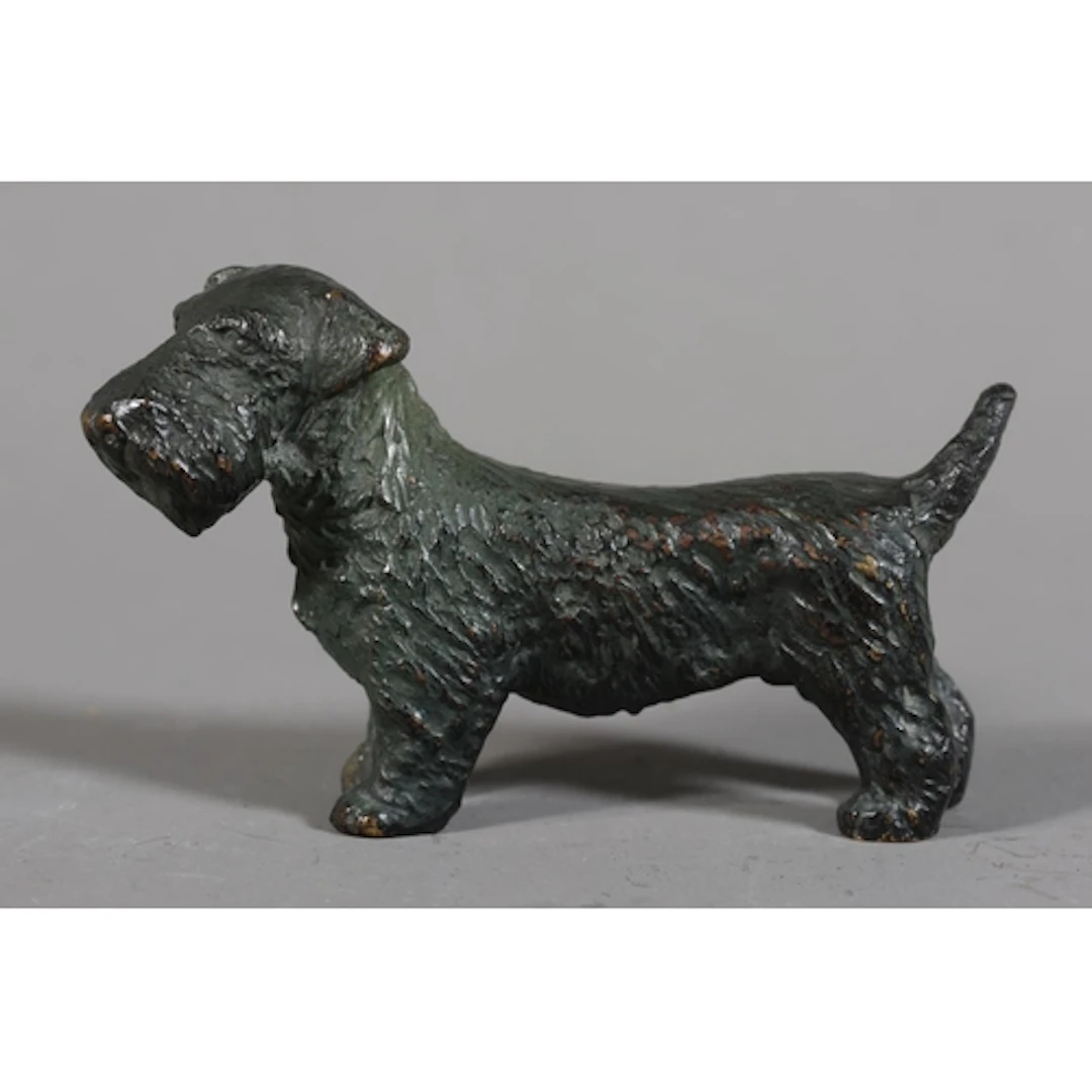 Austrian cold painted bronze model of a Sealyham dog in the ...