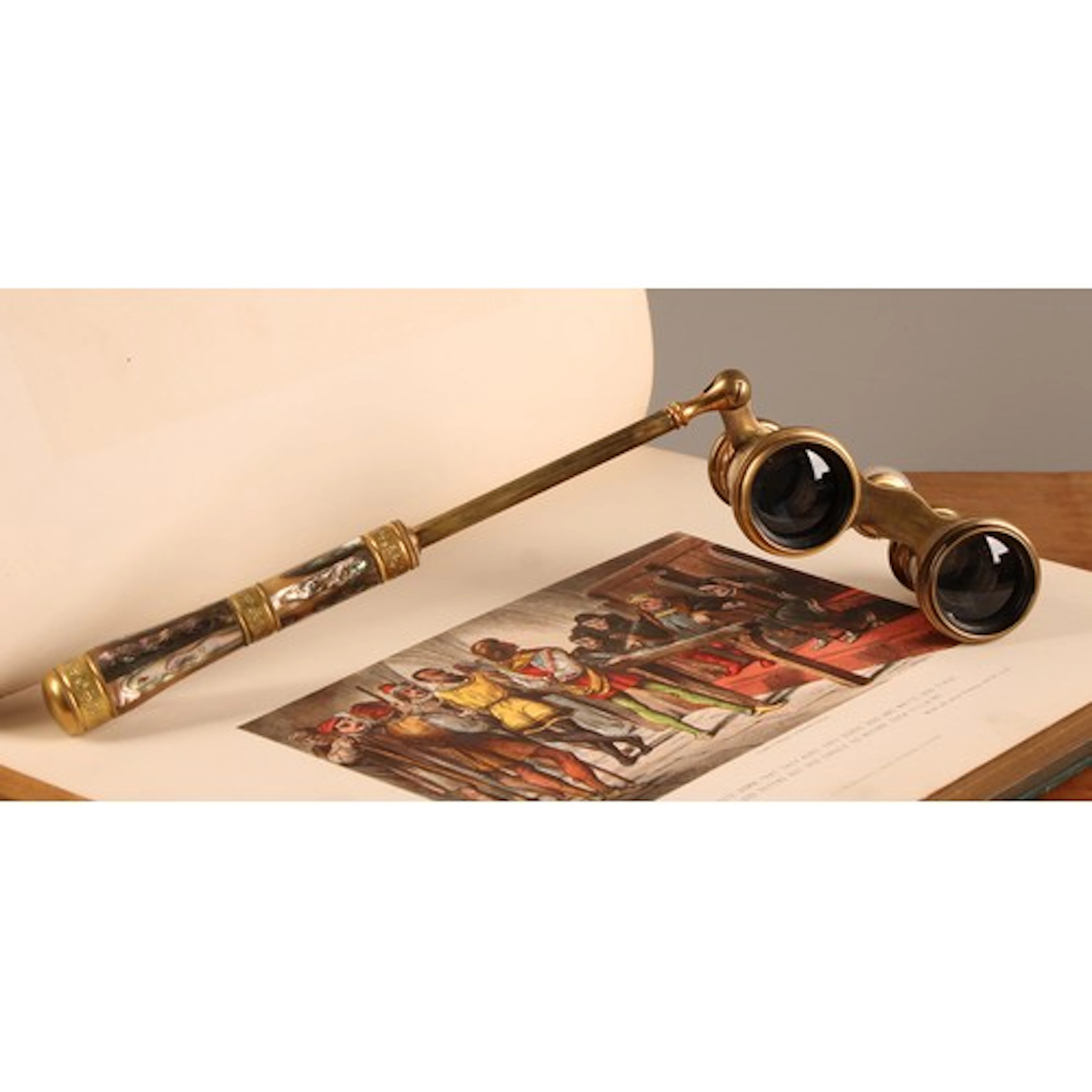 A pair of 19th century French abalone shell and gilt metal m...