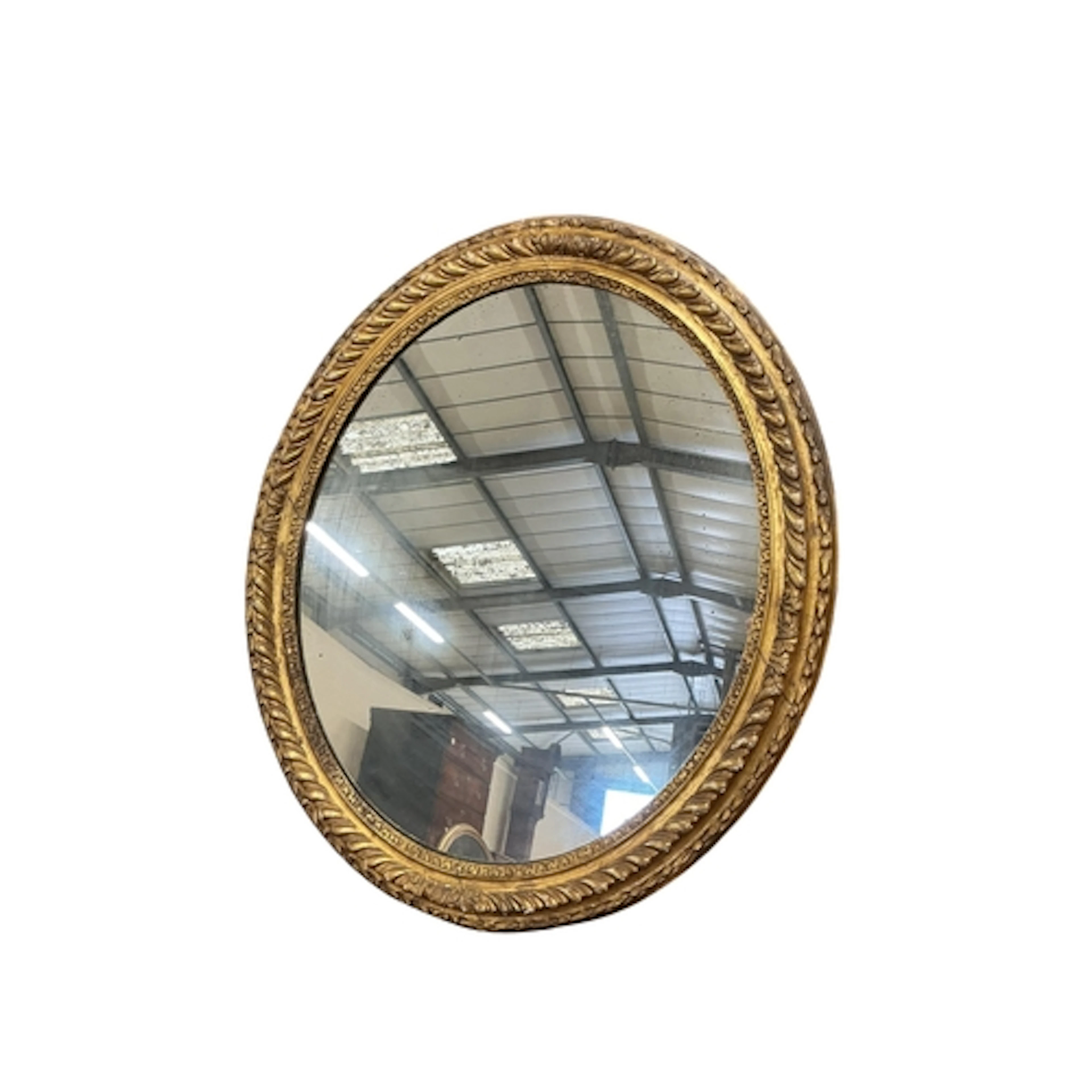 A 19th century oval giltwood and composition wall mirror, wi...
