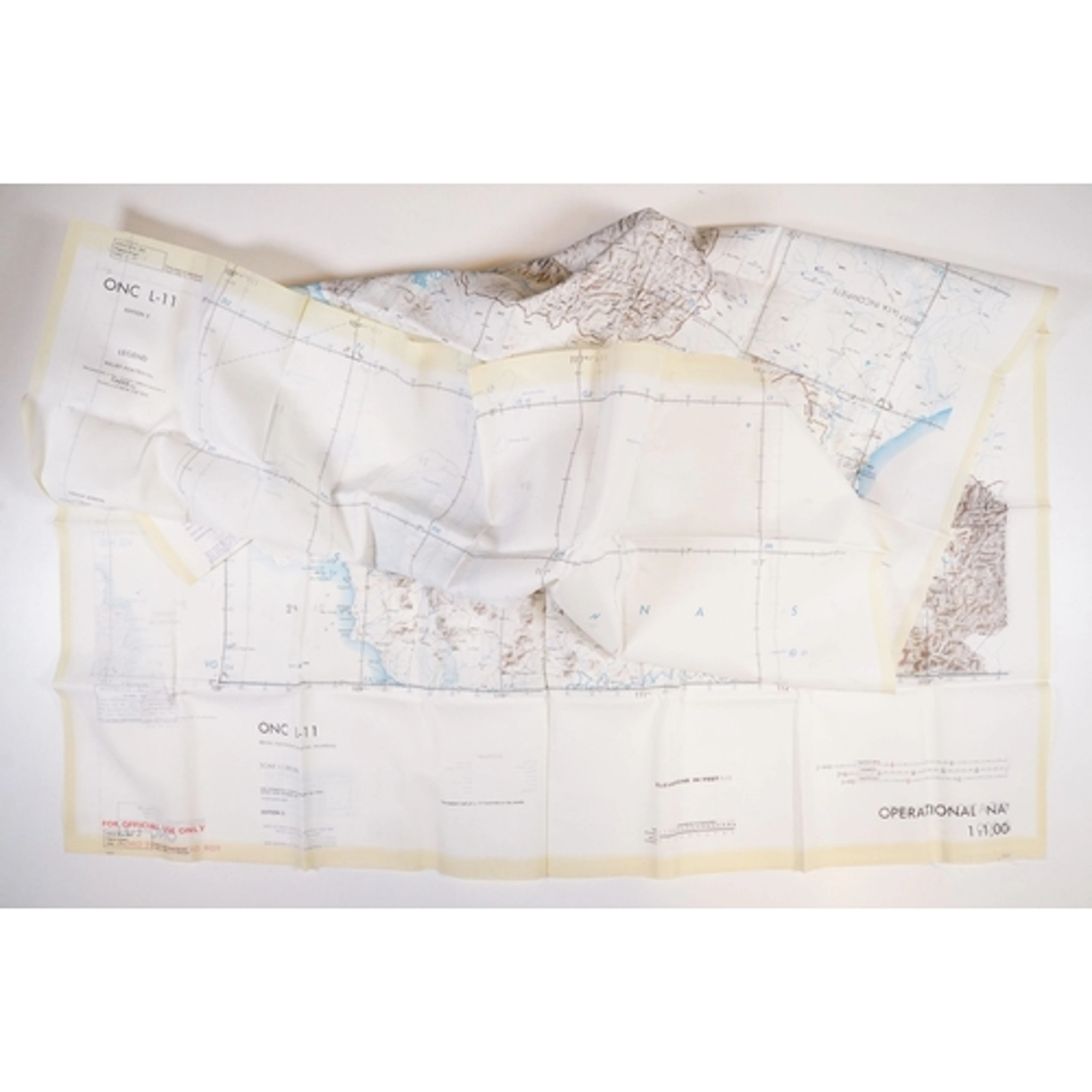 A Royal Air Force / RAF silk escape map covering Brunei, Ind...