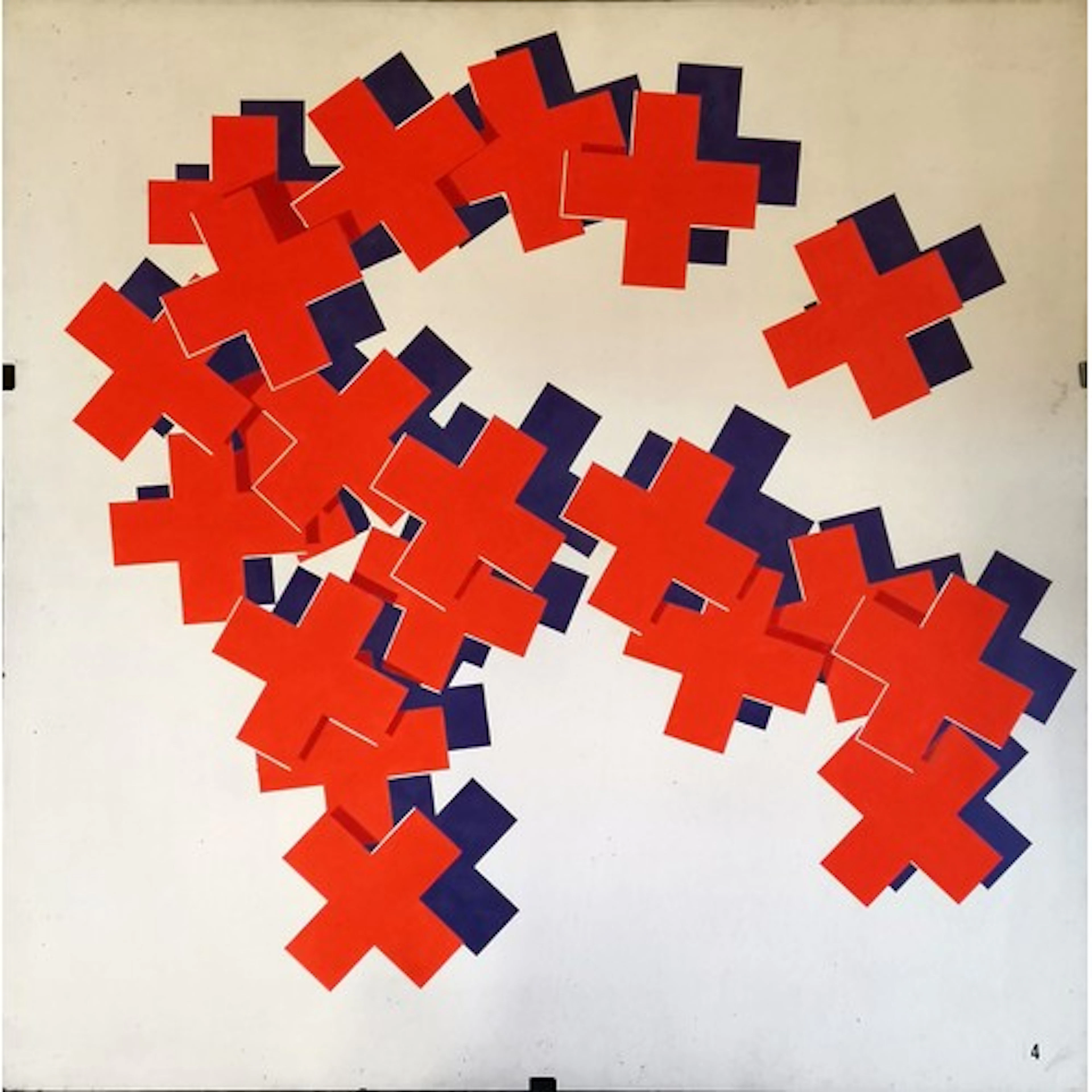 Basil Goode 1978 abstract geometric acrylic painting on hard...