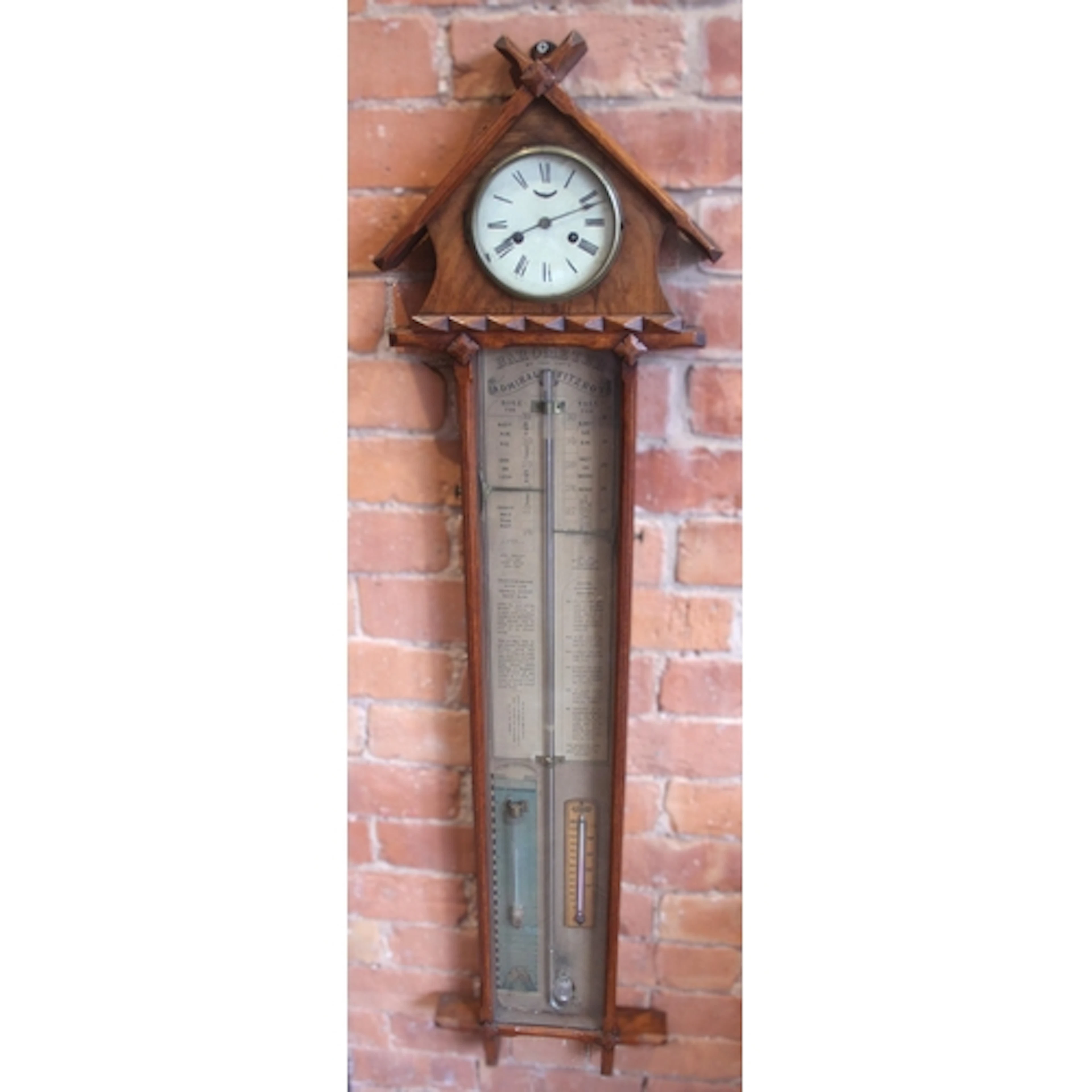 An Admiral Fitzroy walnut barometer, mid to late 19th centur...