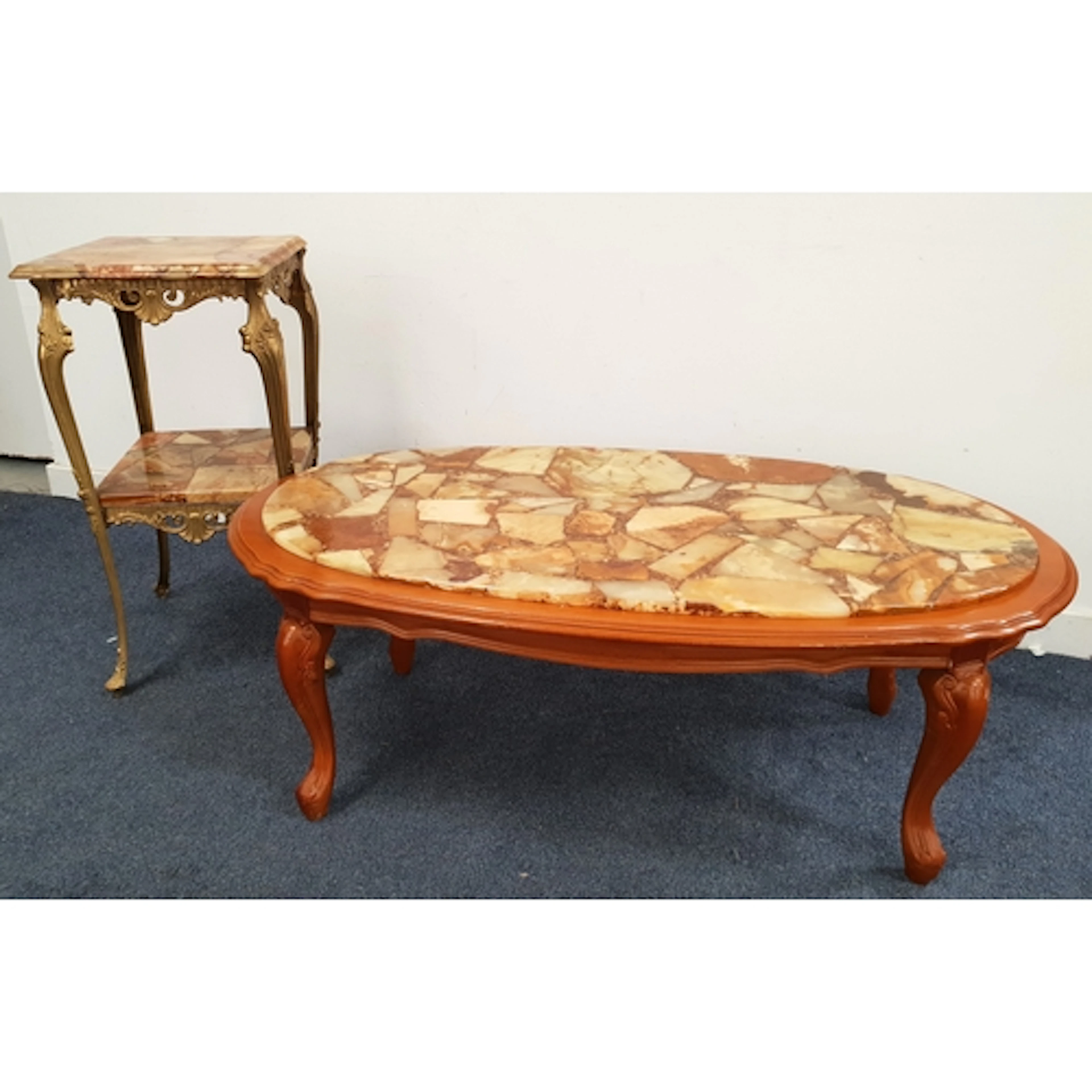 ONYX AND MARBLE TOPPED COFFEE TABLE the mosaic effect stone ...