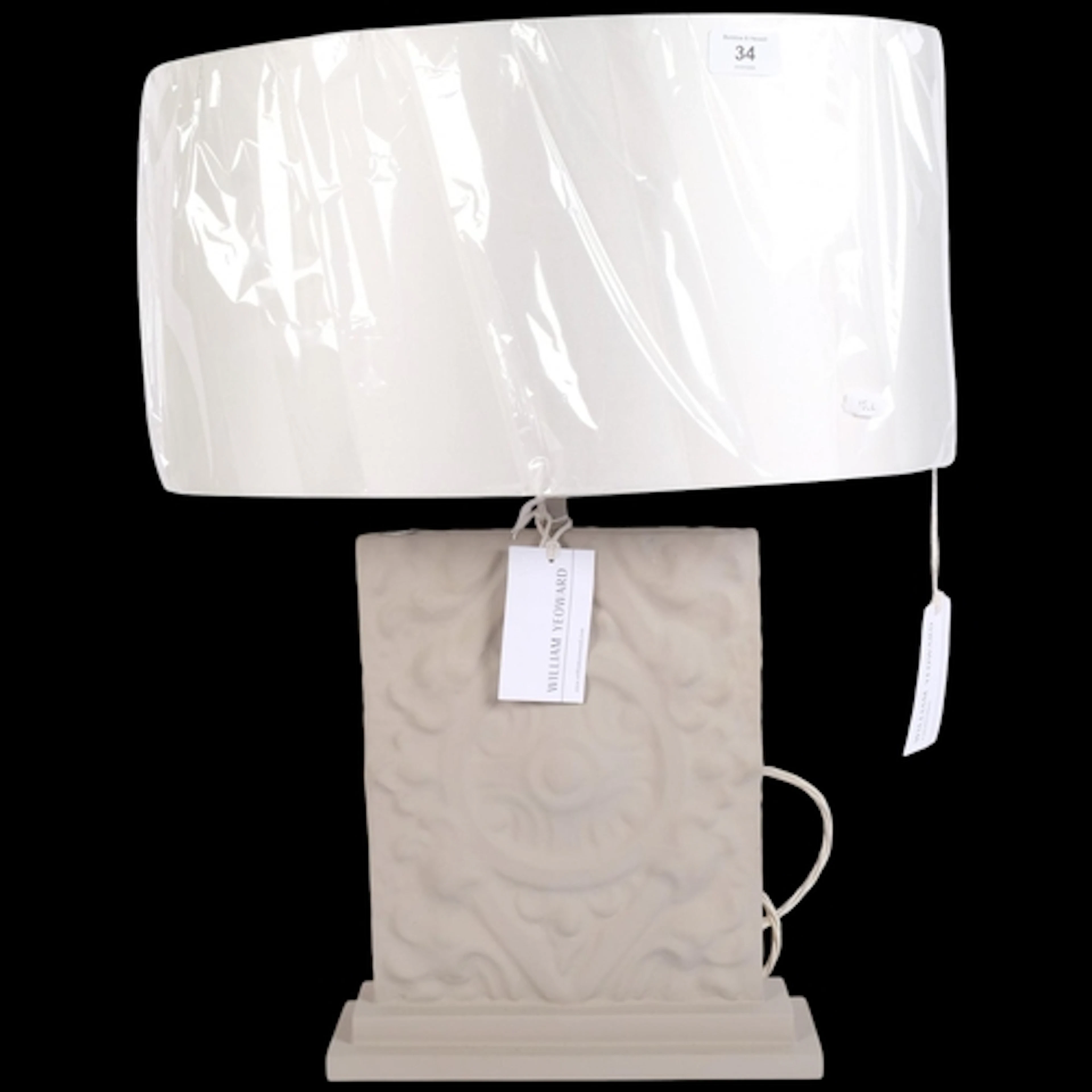 A William Yeoward contemporary table lamp, relief moulded gr...
