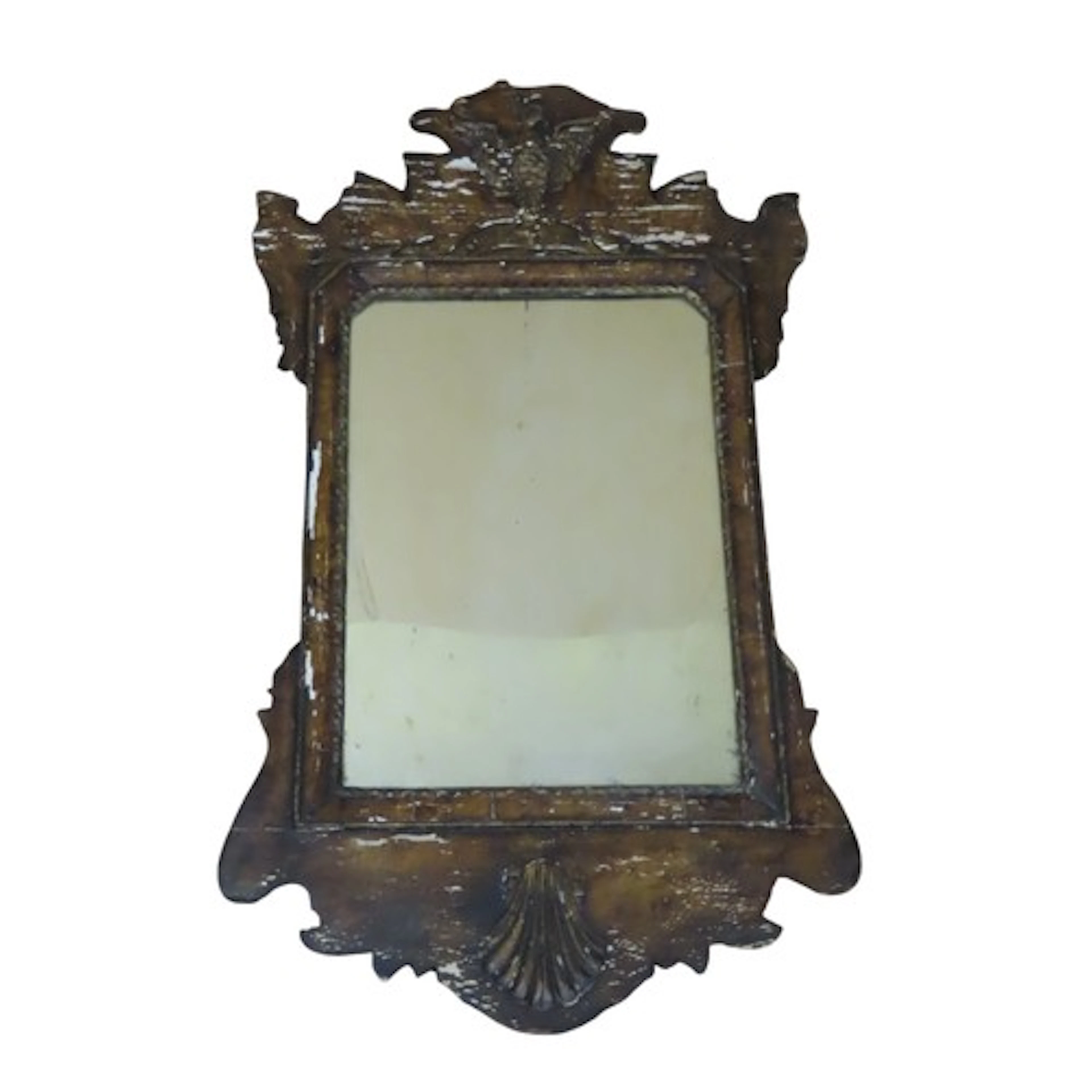 A country made wall mirror in the Chippendale style with a s...