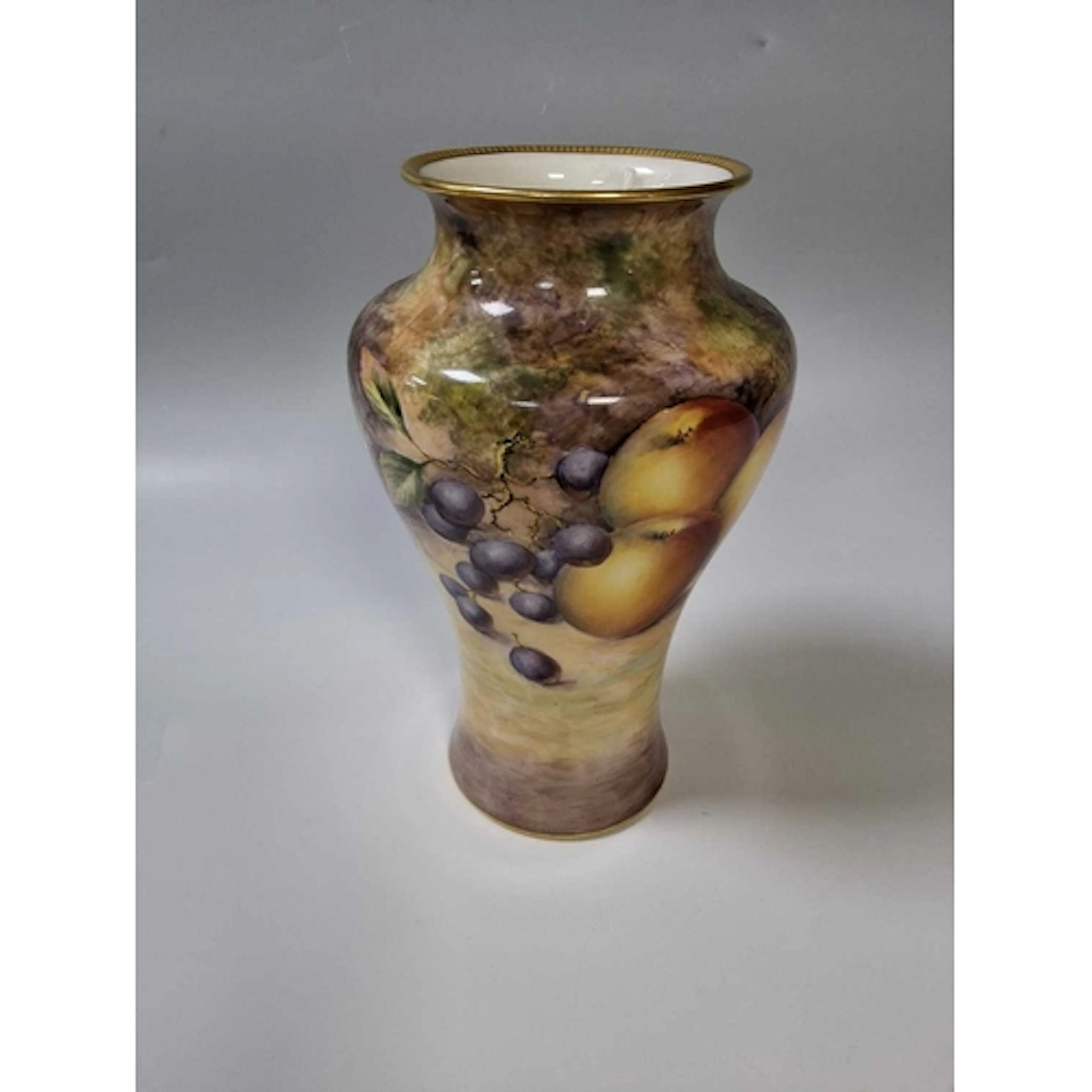 ROYAL WORCESTER HAND-PAINTED FRUIT PORCELAIN VASE SIGNED BY ...