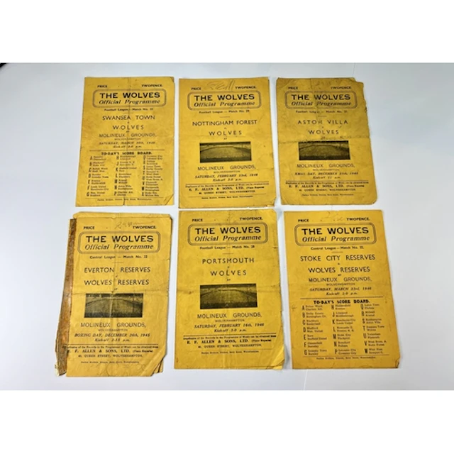 1945/46 Wolverhampton Wanderers home programmes v Portsmouth...